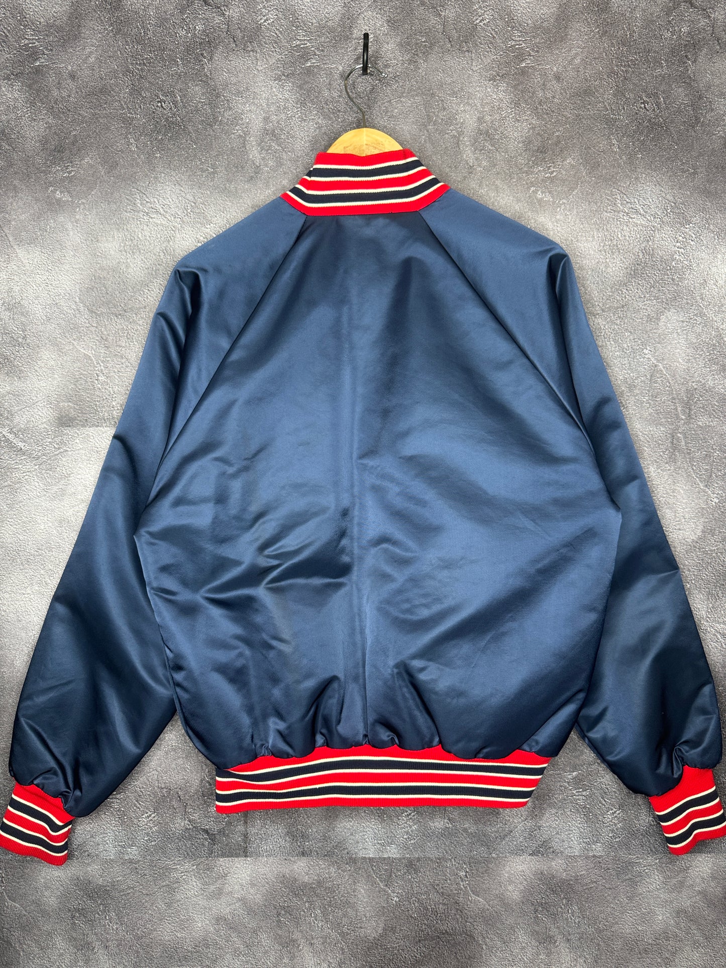 90s Starter Boston Red Sox Navy Satin Bomber Jacket L