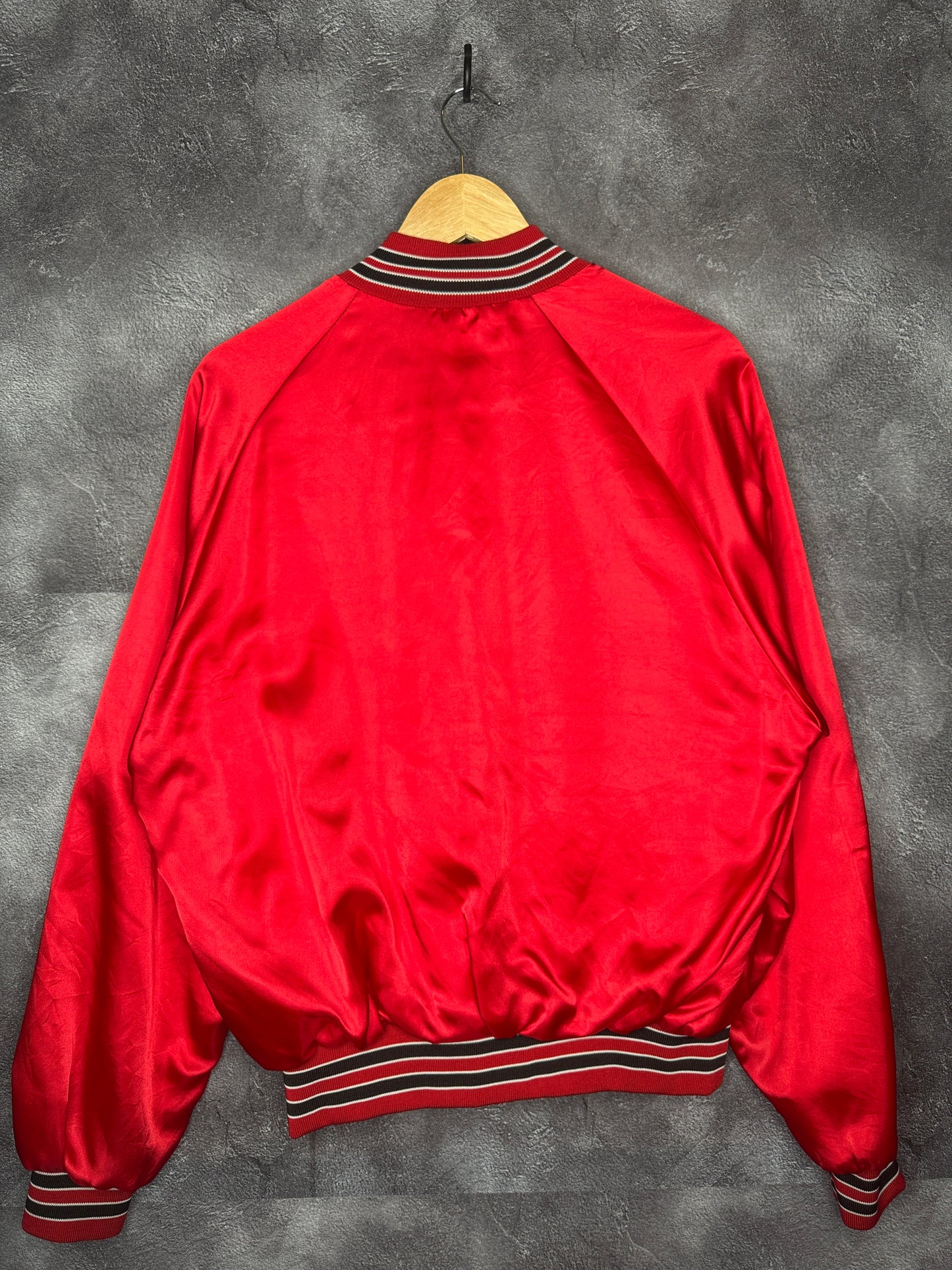 90s University of Georgia Bulldogs Chalk Line Satin Bomber Jacket L