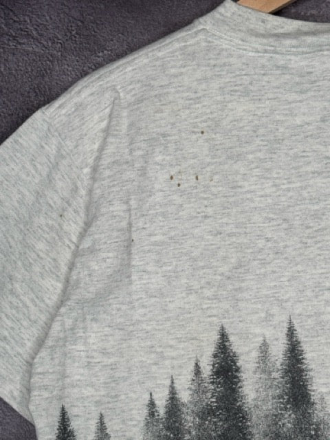 90s The North American Gray Wolf Nature Wildlife Wraparound Tee M