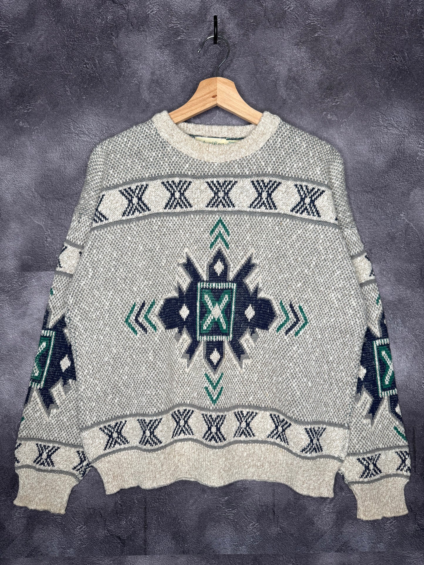 90's St John's Bay Made in USA Tan Knit Sweatshirt M