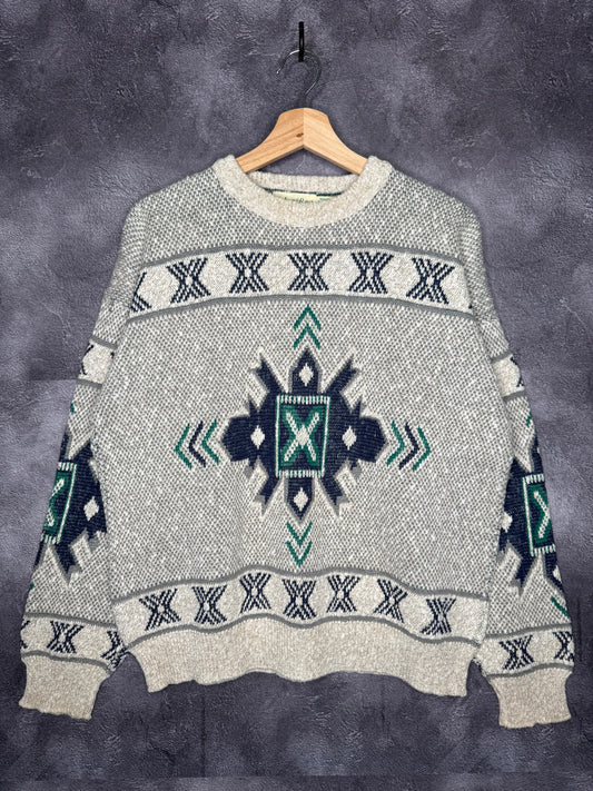 90's St John's Bay Made in USA Tan Knit Sweatshirt M