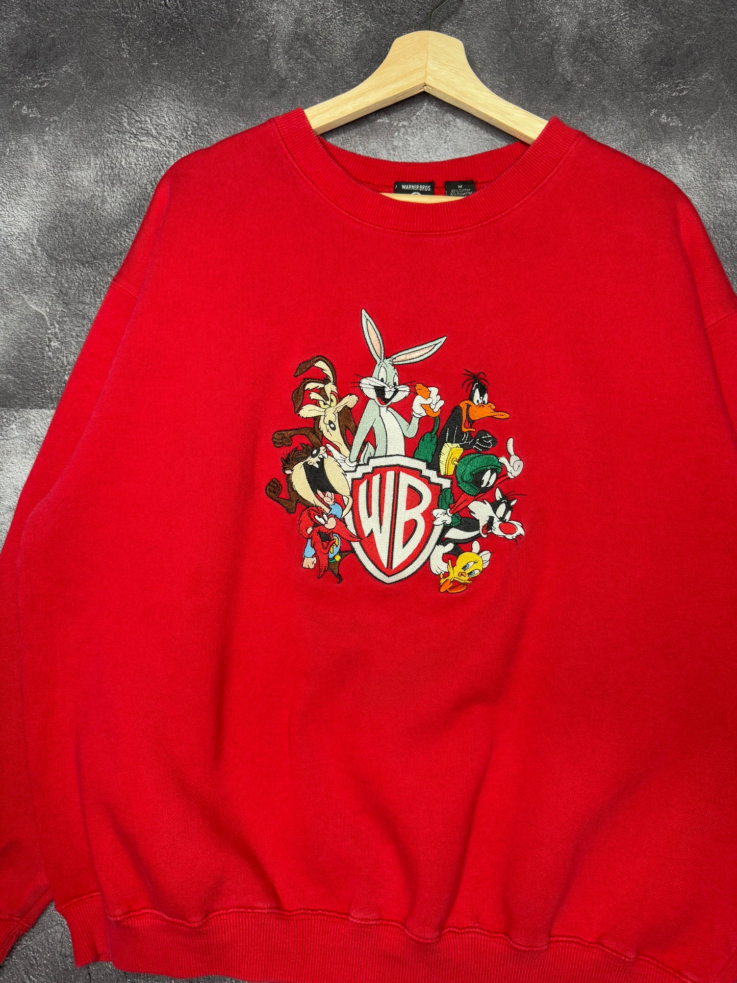 Y2K Looney Tunes Squad Taz Bugs Donald Sweatshirt L