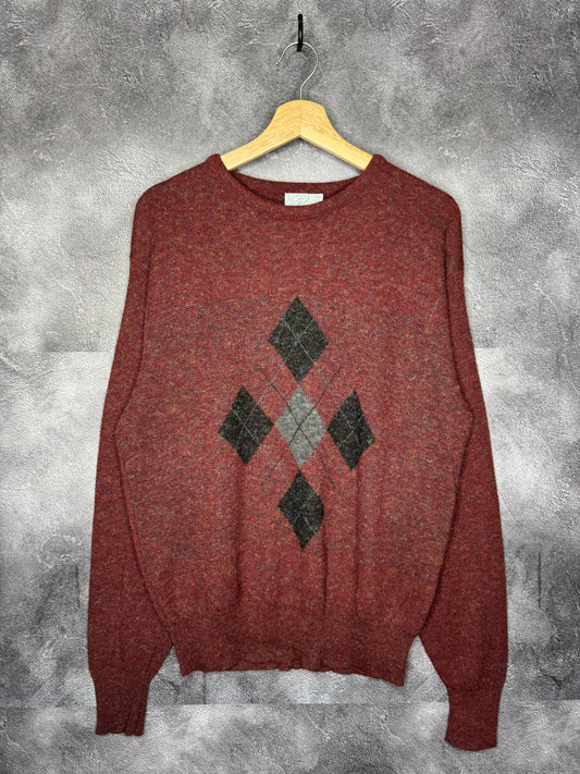 90's Pinnacle Maroon Wool Sweater Sweatshirt L