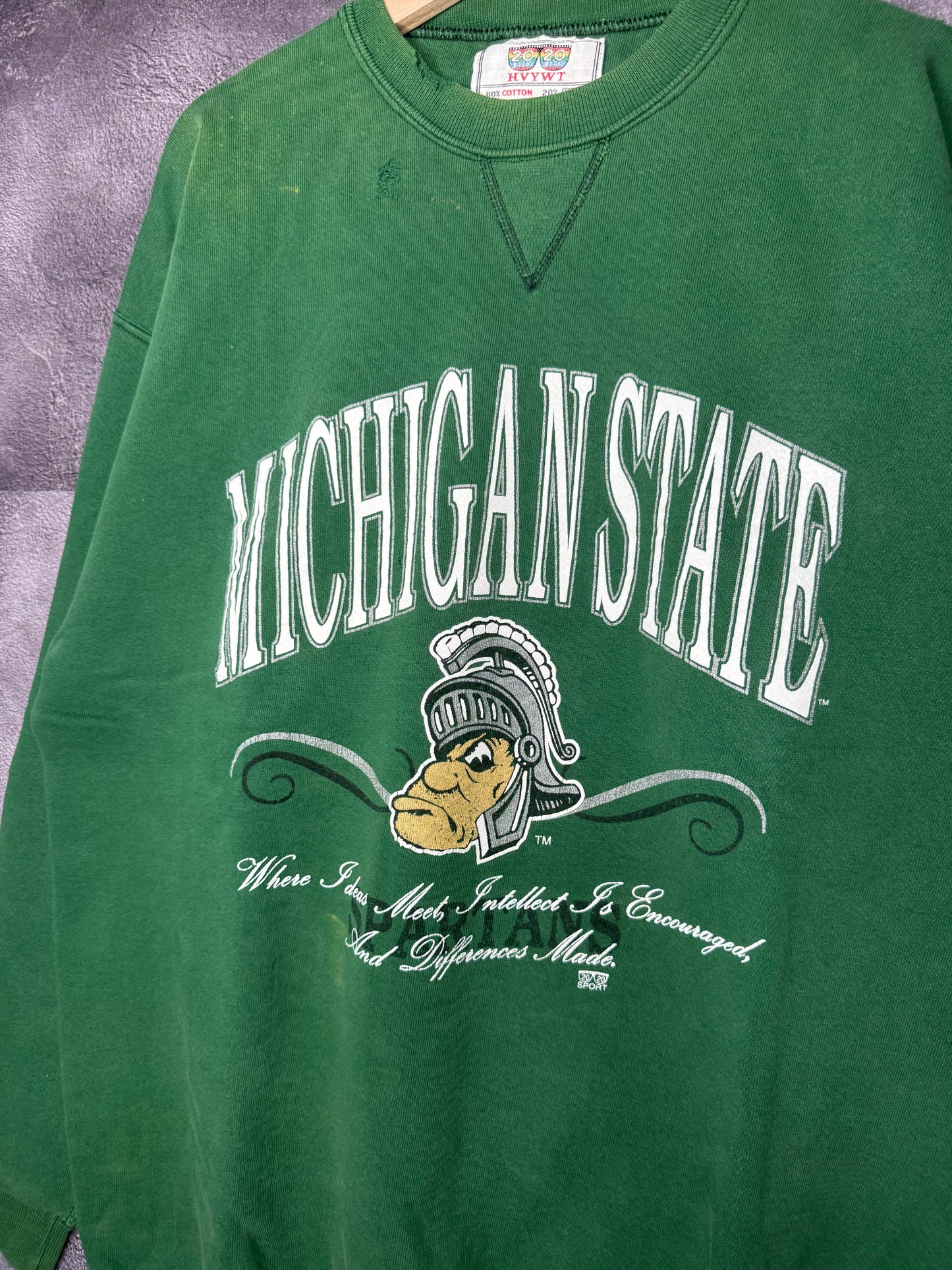 90s Michigan State University Spartans Green Sweatshirt XL