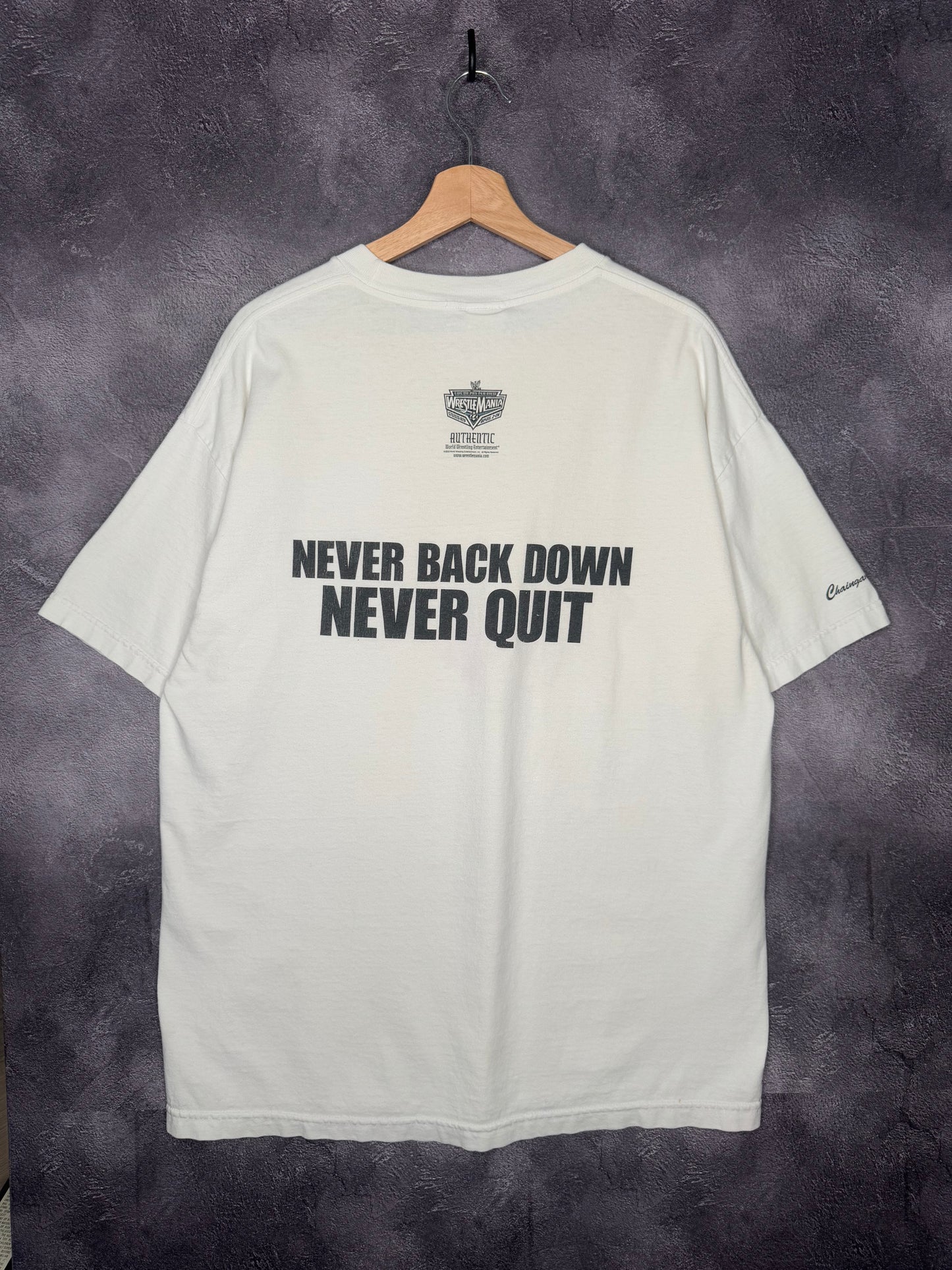 2005 John Cena WWE Never Back down Never Quit Chaingang Soldier Tee XL