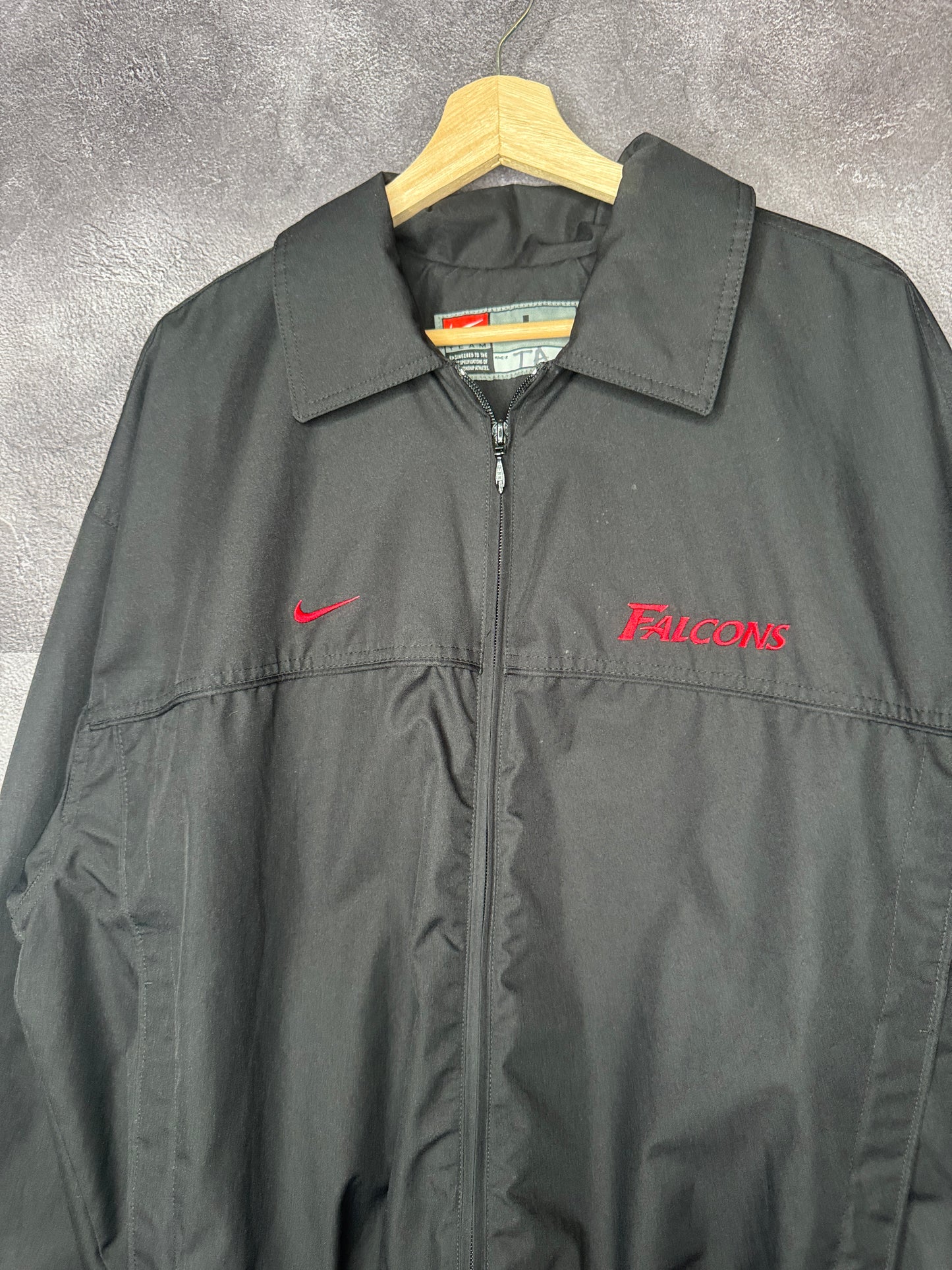 90s Atlanta Falcons Nike Swoosh Collared Zip-Up  Jacket L