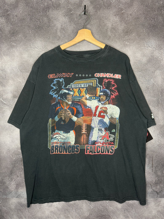 90s Denver Broncos v Atlanta Falcons Elway Starter Super Bowl Tee XL