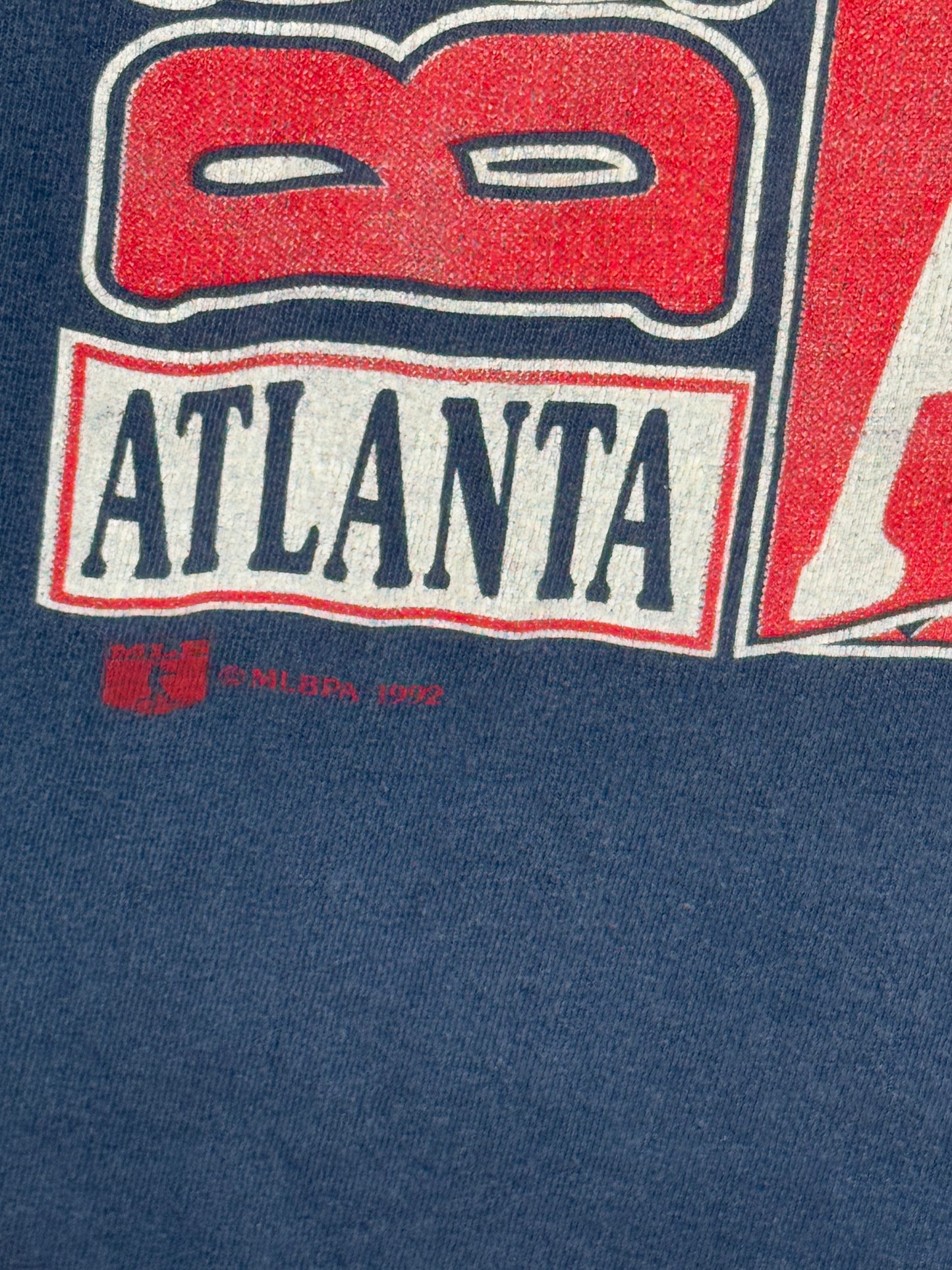 1992 Steve Avery Atlanta Braves Nutmeg Stats Tee L