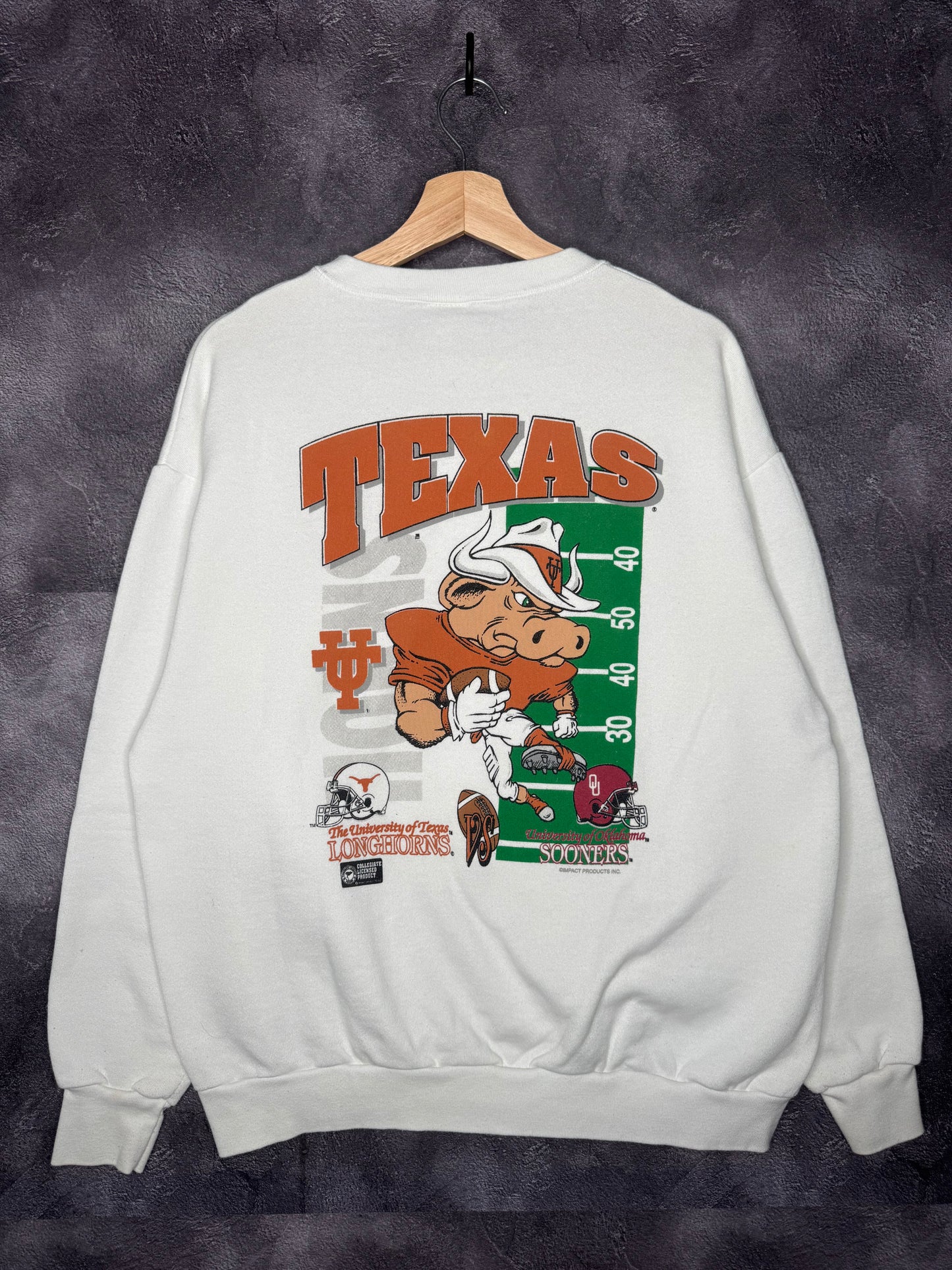 90s Texas Longhorns V Oklahoma Sooners Red River Shootout Football Sweatshirt XL