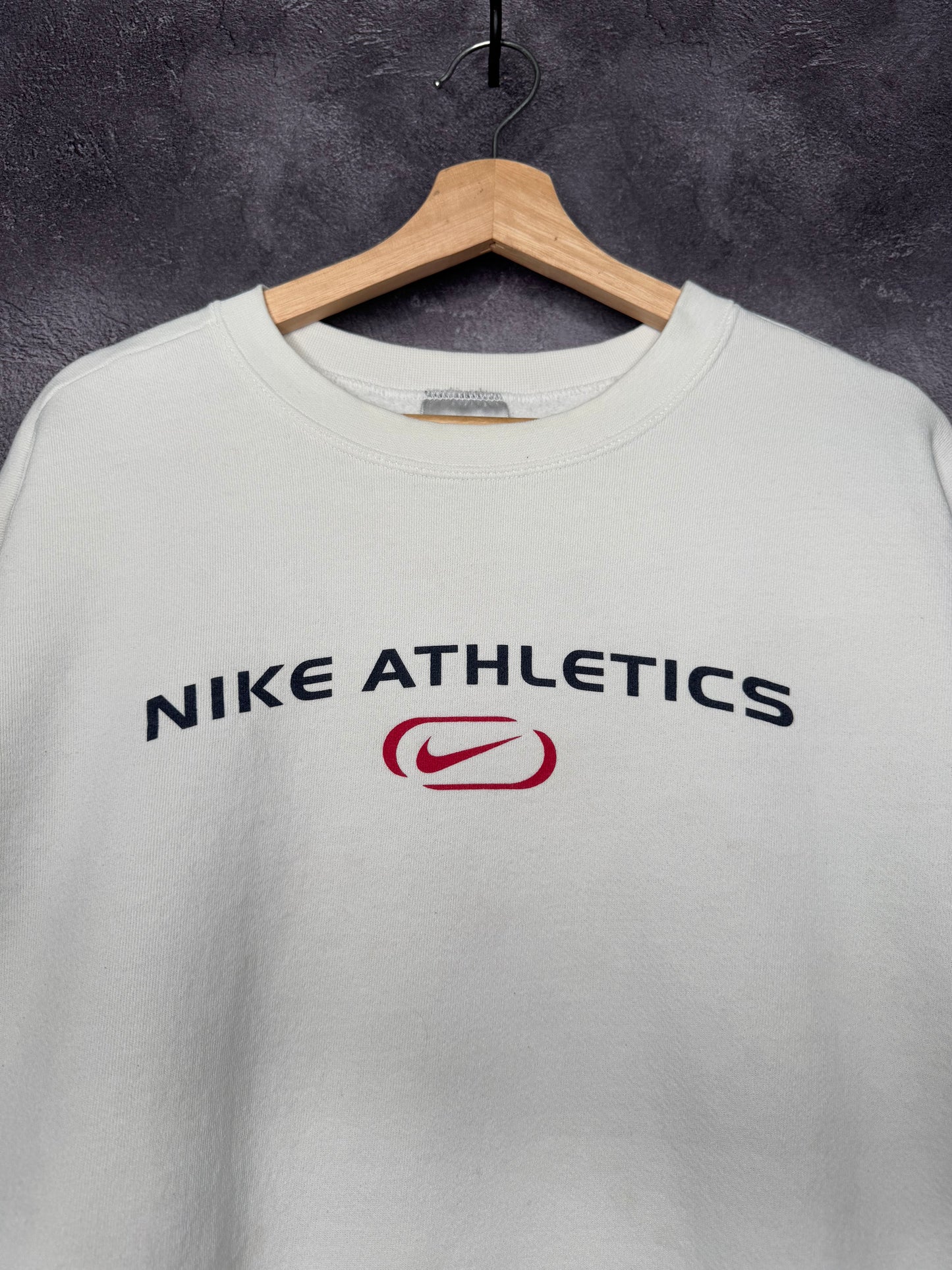 Y2K Nike Athletics Essential White Sweatshirt 2XL