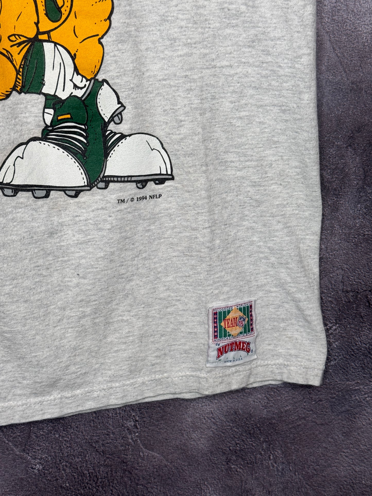 1994 Green Bay Packers Nutmeg Caricature Breakthrough Tee L