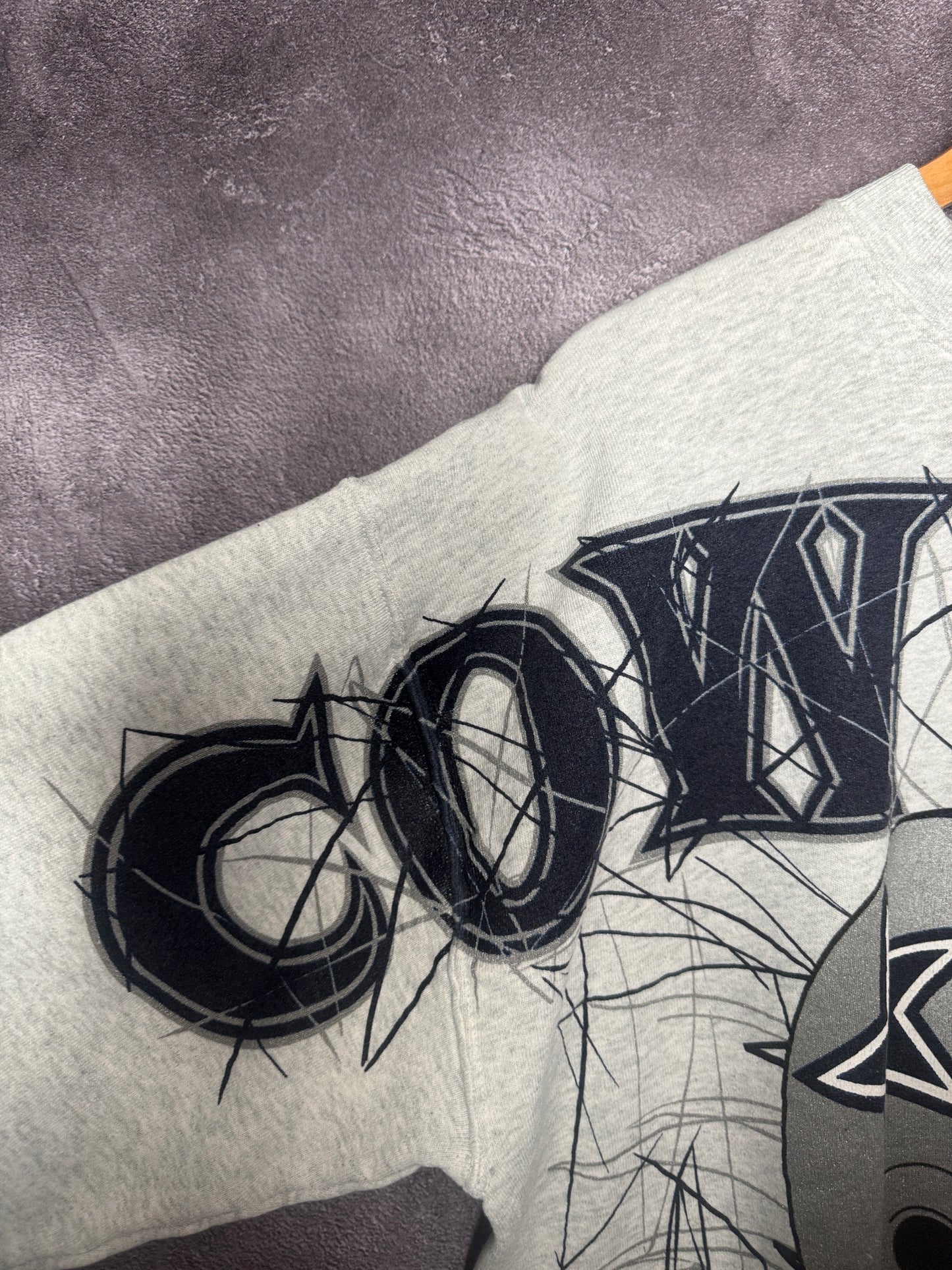 90s Dallas Cowboys Helmet Graffiti AOP Crossprint Sweatshirt XL