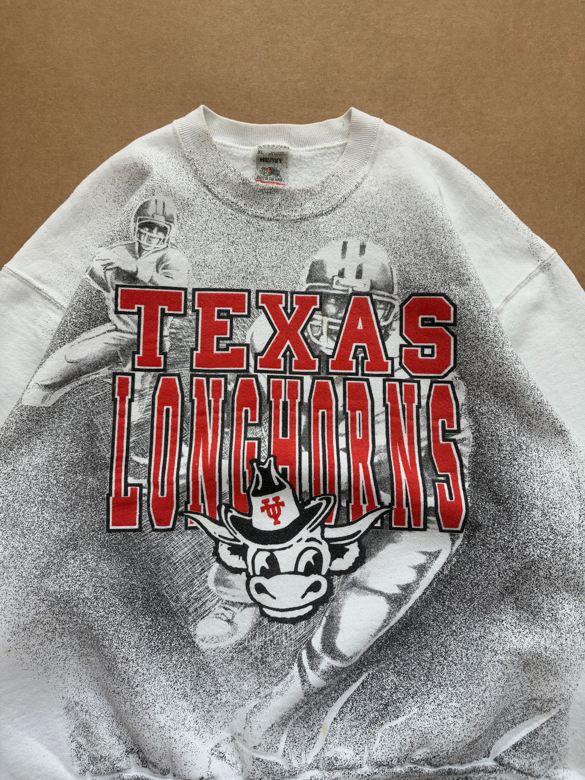 Vintage 90's Texas Longhorns AOP Football Sweatshirt XL
