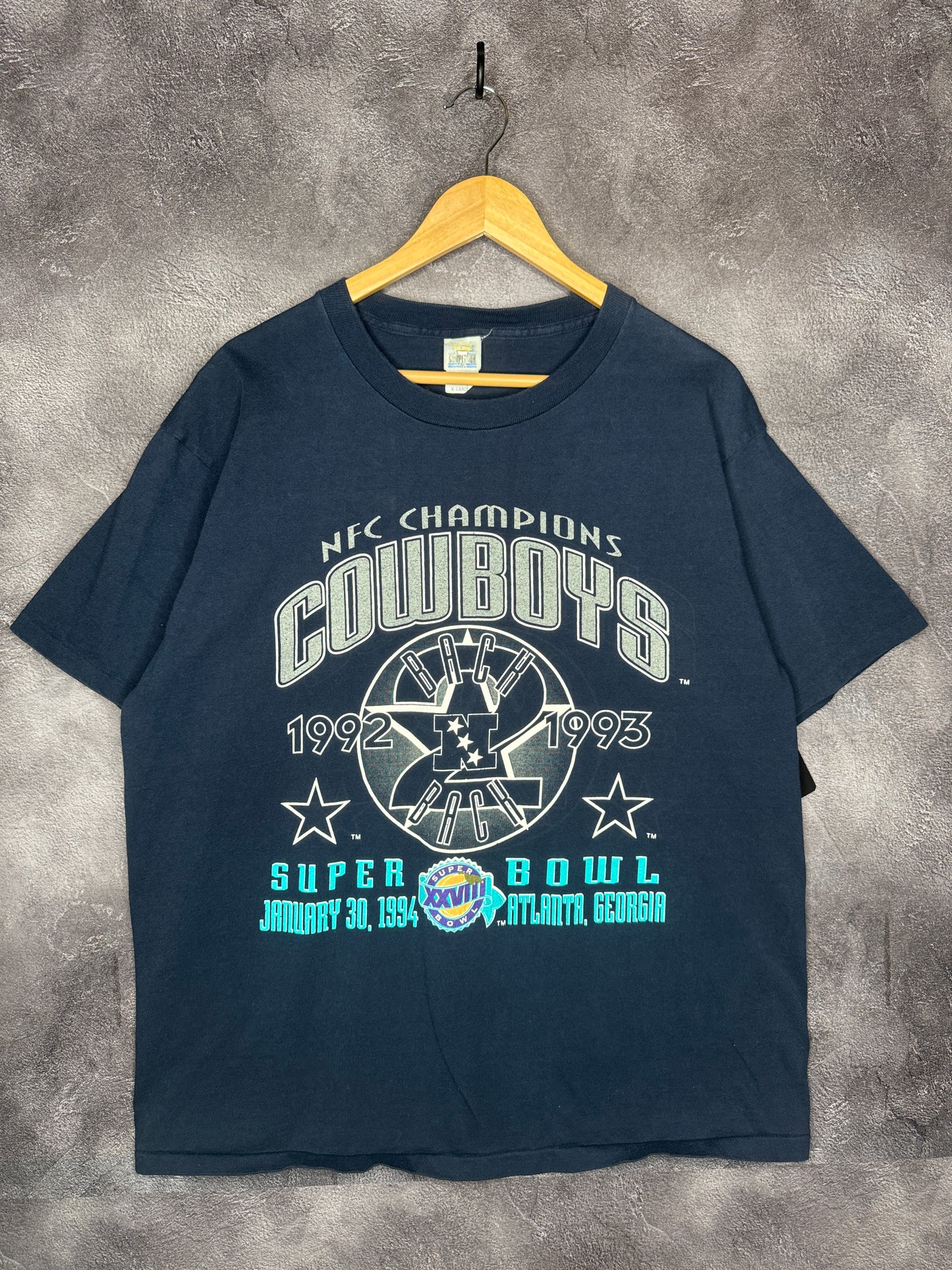 1994 Dallas Cowboys Back to Back Super Bowl Champions Tee XL