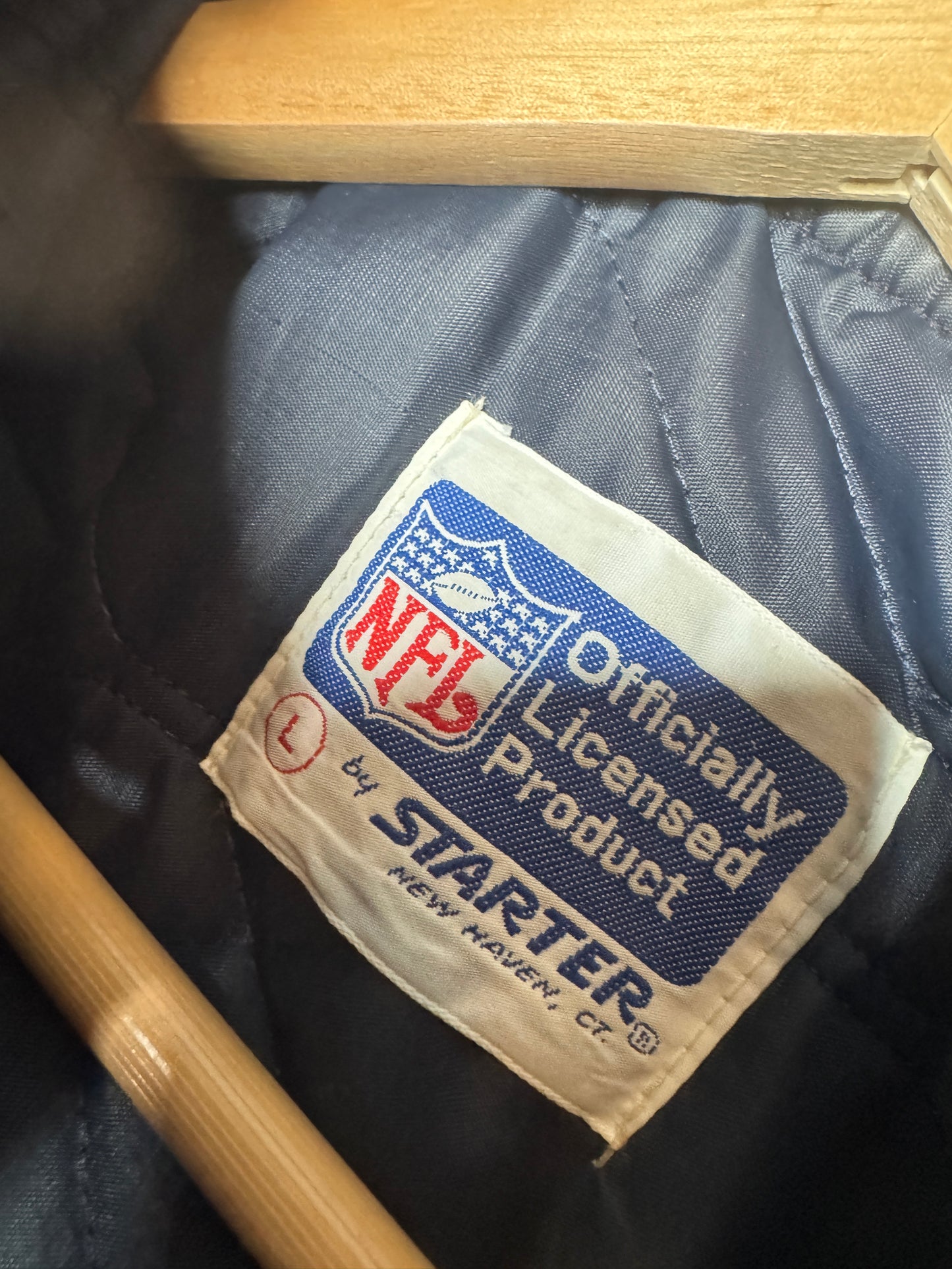 90s Chicago Bears Starter Satin Bomber Jacket L