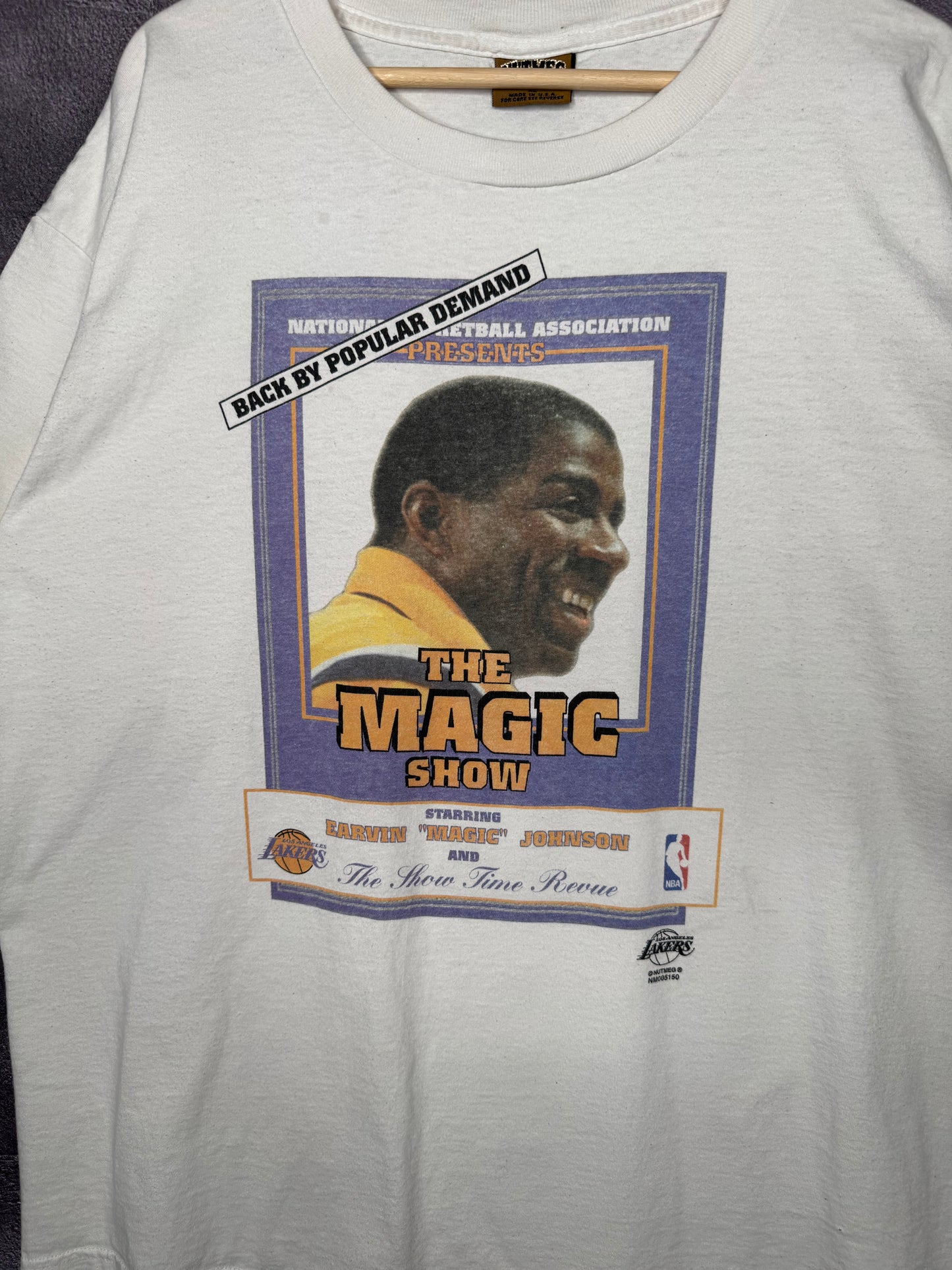 90's Magic Johnson The Magic Show Lakers Nutmeg Tee XL