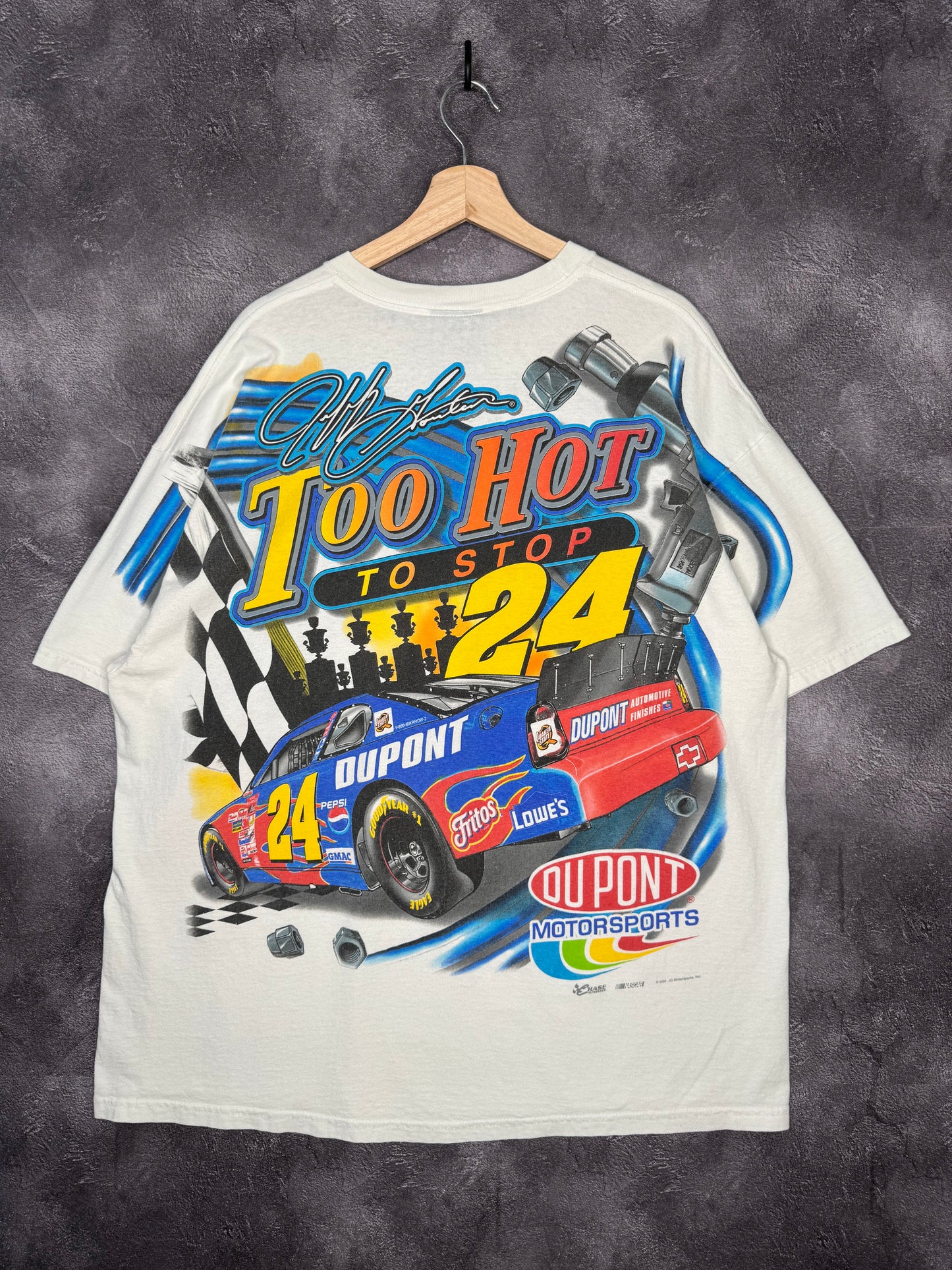 90s Jeff Gordan NASCAR Racing Like Wildfire AOP Tee 2XL