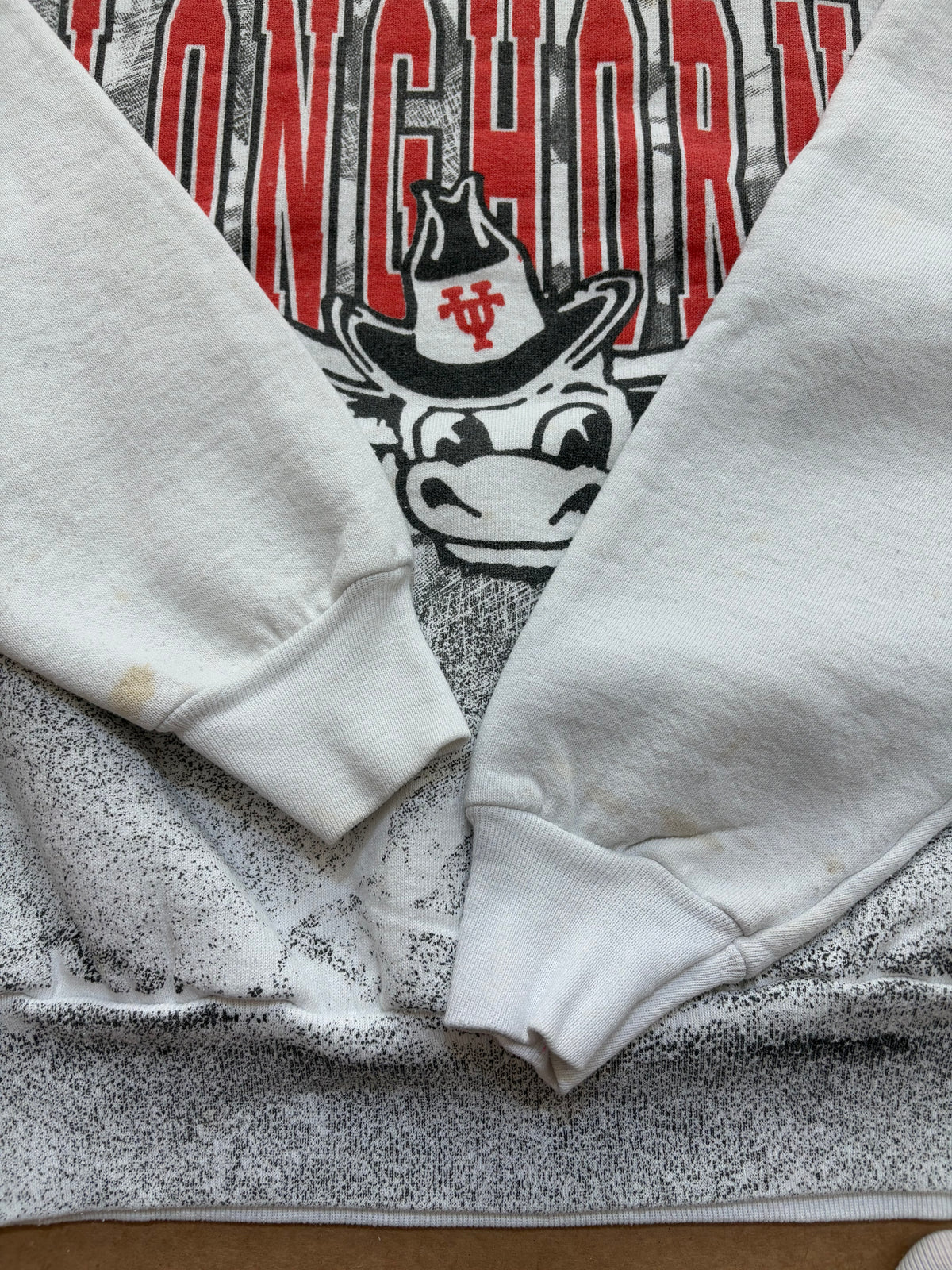 Vintage 90's Texas Longhorns AOP Football Sweatshirt XL