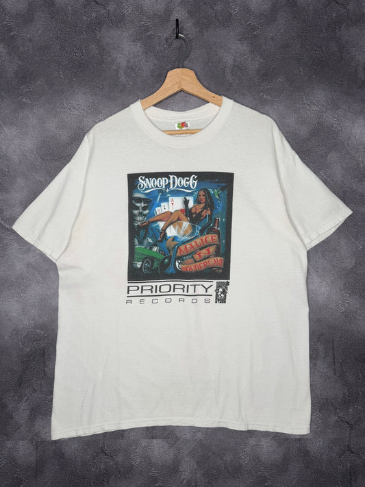 Rare Y2K Snoop Dogg Malice in Wonderland Priority Records Rap Tee XL