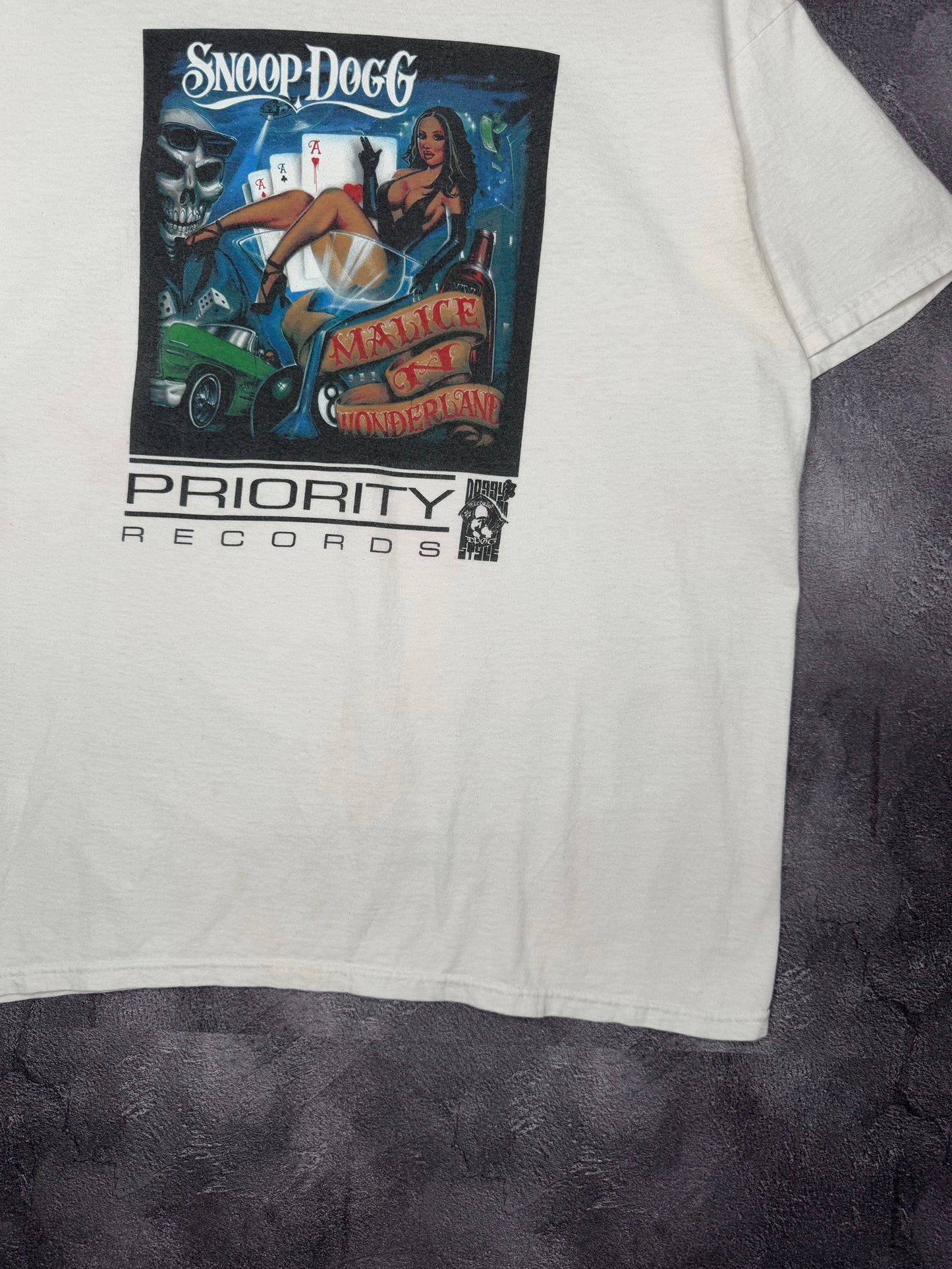 Rare Y2K Snoop Dogg Malice in Wonderland Priority Records Rap Tee XL