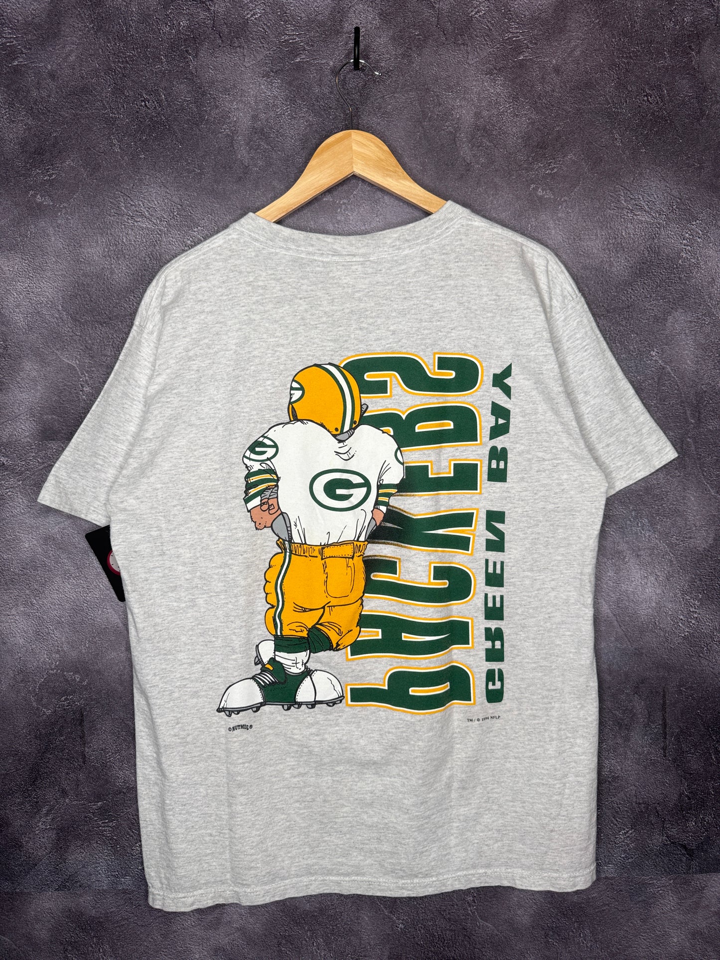 1994 Green Bay Packers Nutmeg Caricature Breakthrough Tee L