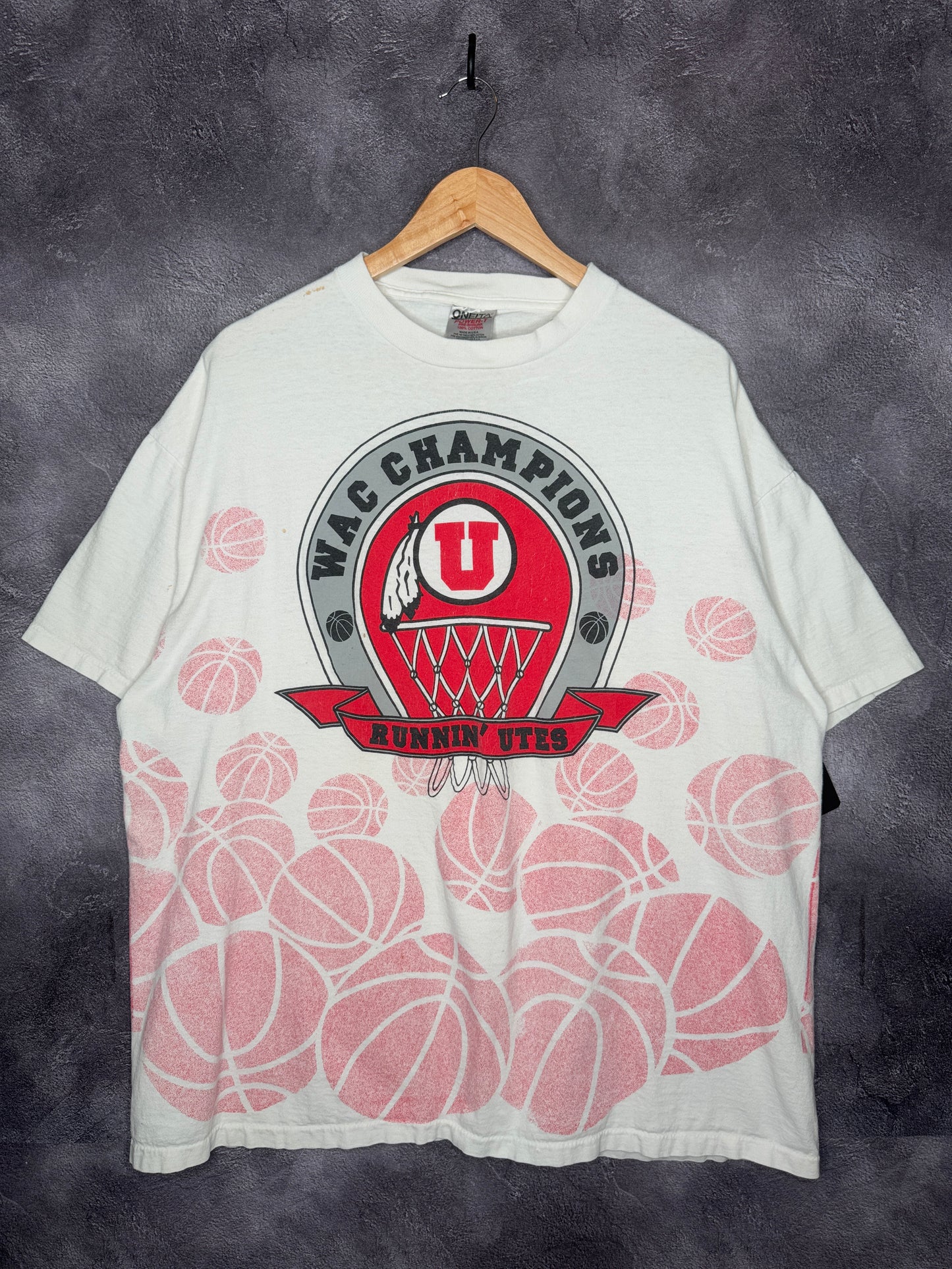 1995 University of Utah Utes WAC Basketball Champions AOP Tee 2XL