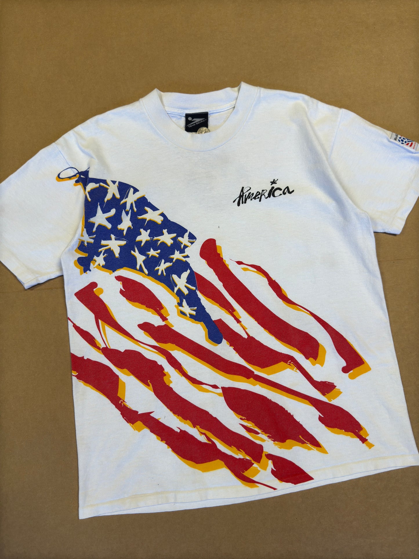 1994 World Cup USA Flag "America" Tee L