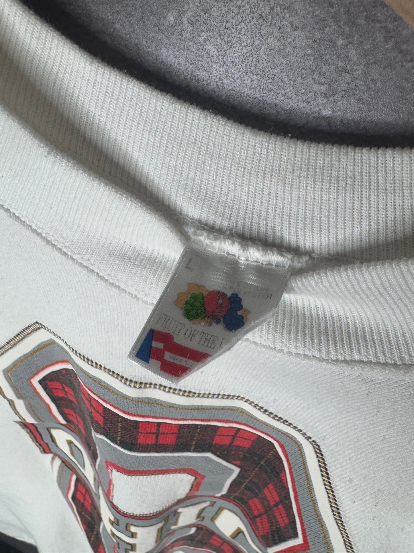 80s Ohio State University Plaid Big O Sweatshirt M