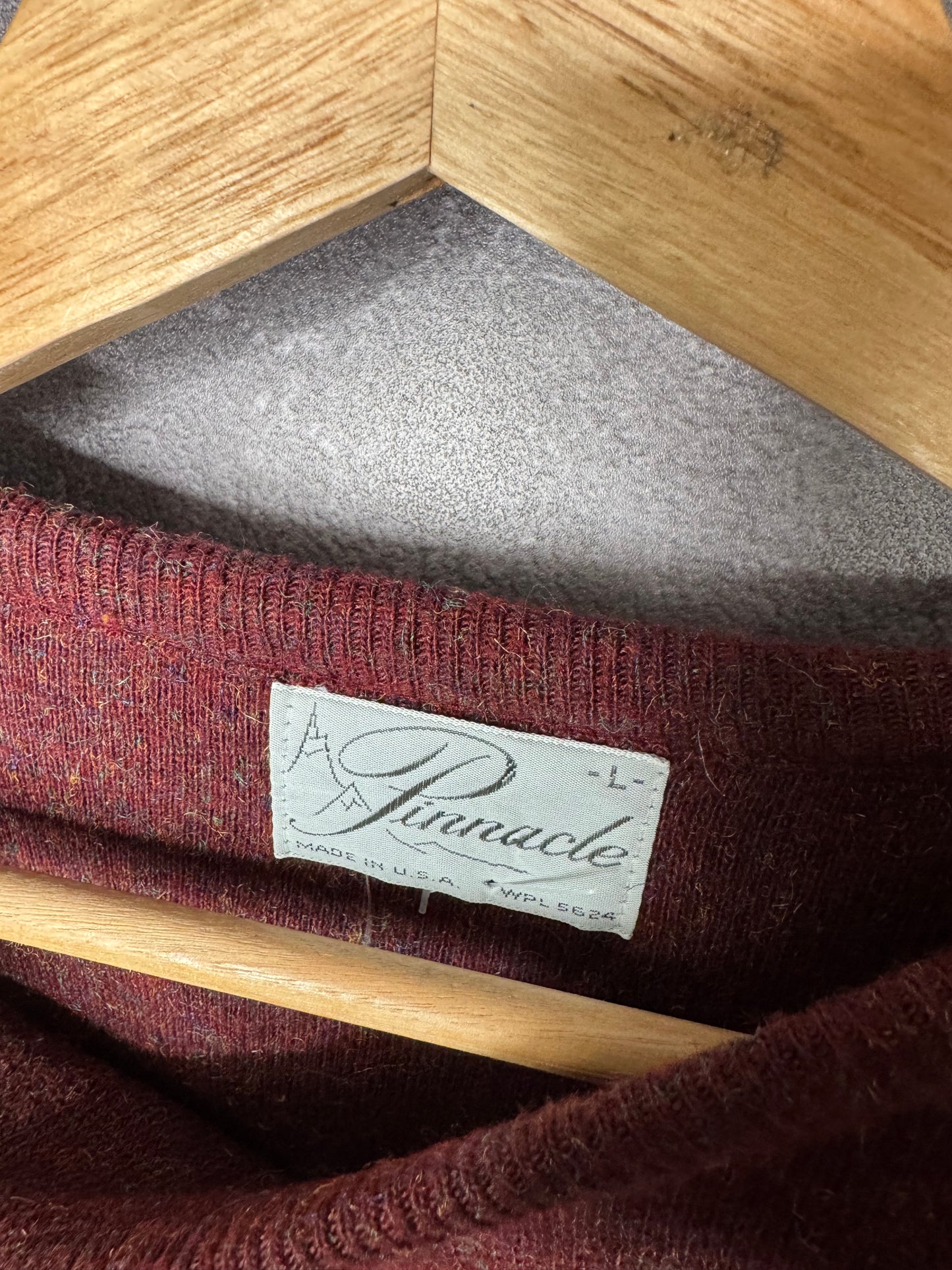 90's Pinnacle Maroon Wool Sweater Sweatshirt L