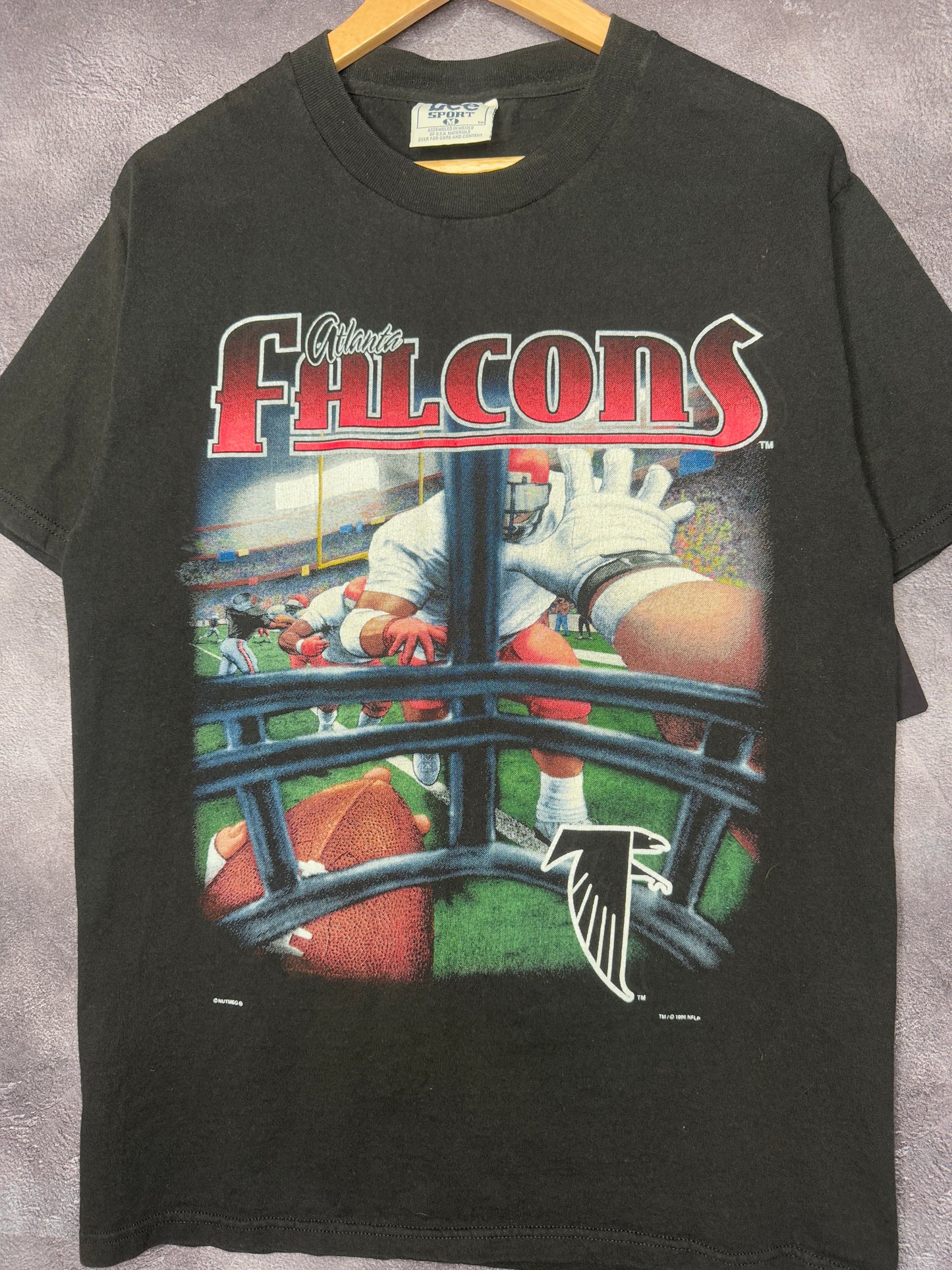 1996 Atlanta Falcons Retro Logo Helmet View Shadow Tee M