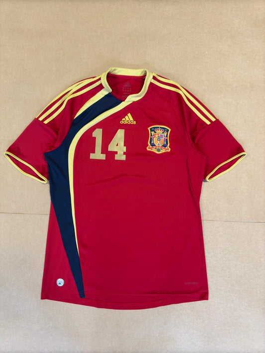 2010 Xabi Alonso Adidas Spain #14 Soccer Jersey L