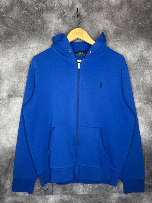 Y2K Polo Ralph Lauren Blue Dark Logo Zip Up Jacket L