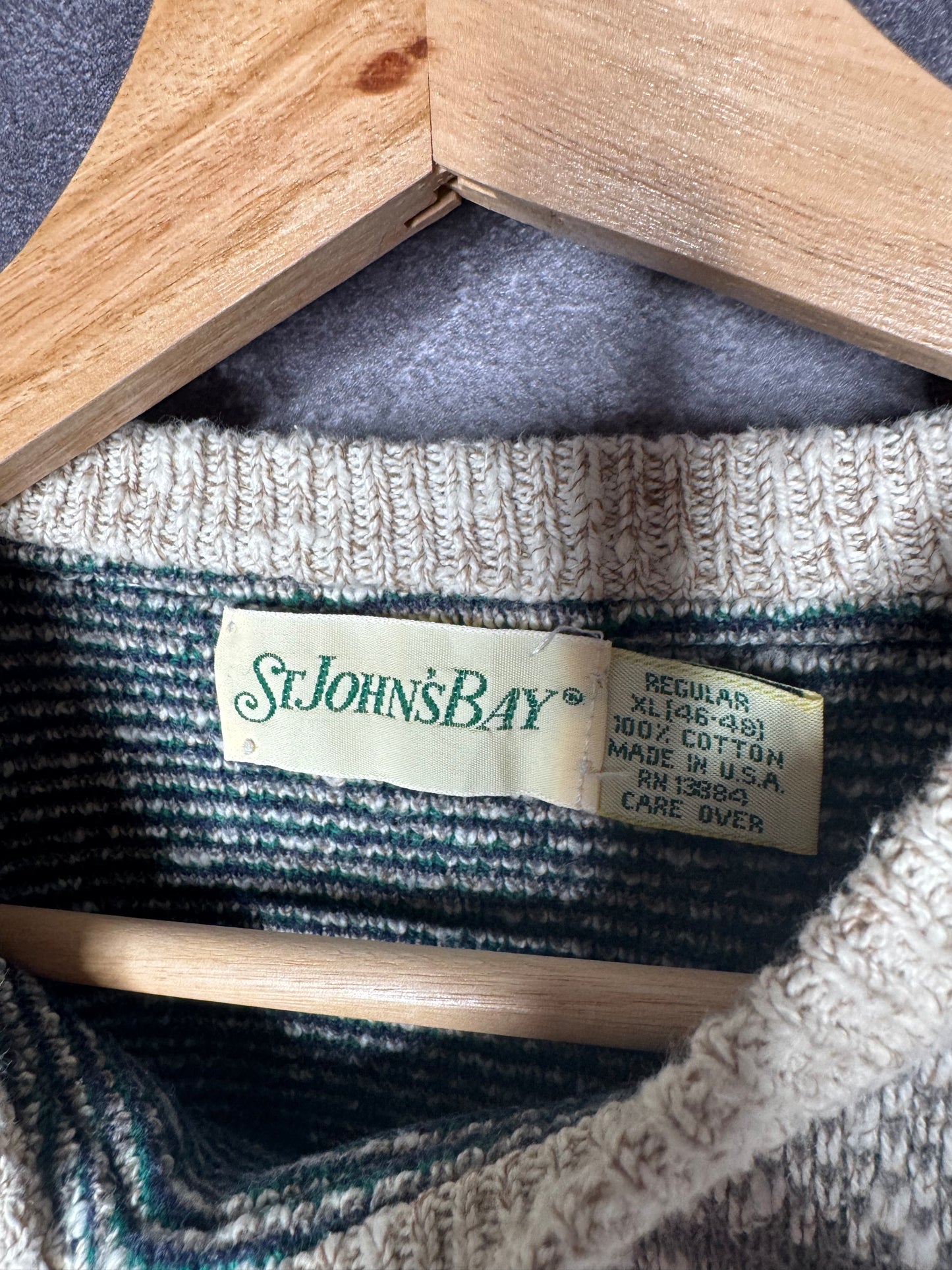 90's St John's Bay Made in USA Tan Knit Sweatshirt M