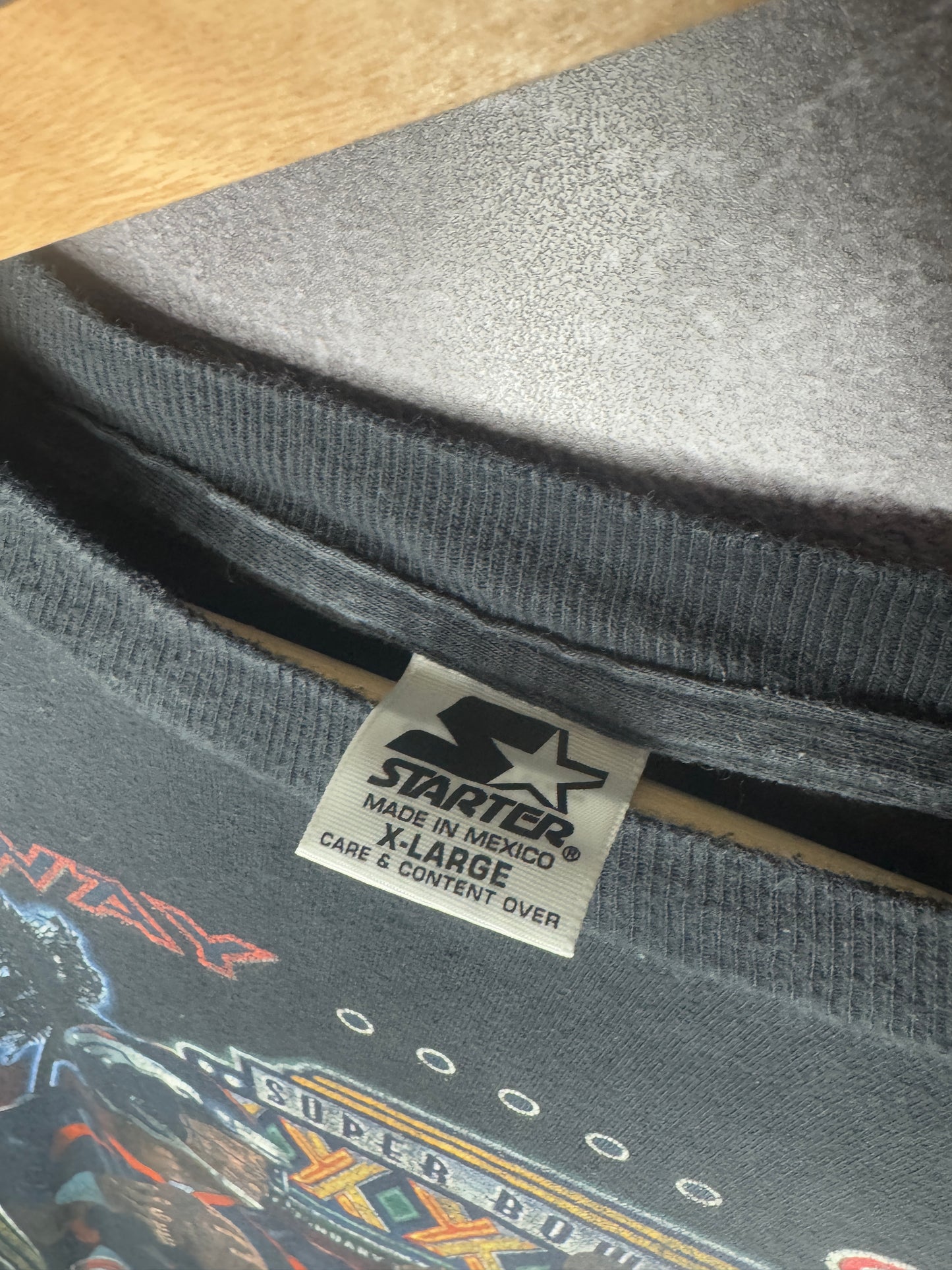 90s Denver Broncos v Atlanta Falcons Elway Starter Super Bowl Tee XL