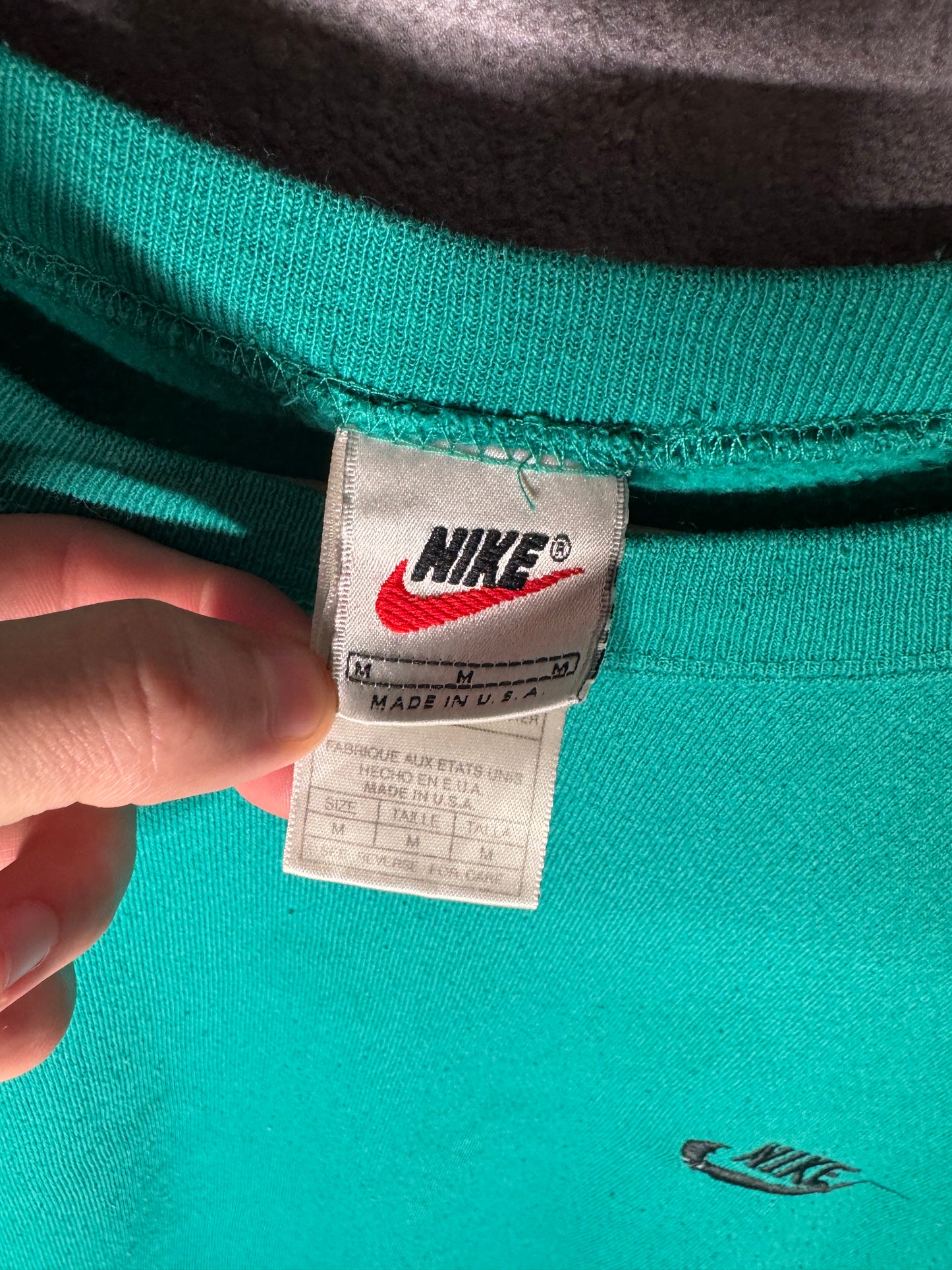 90's Teal Nike Essential Sweatshirt M
