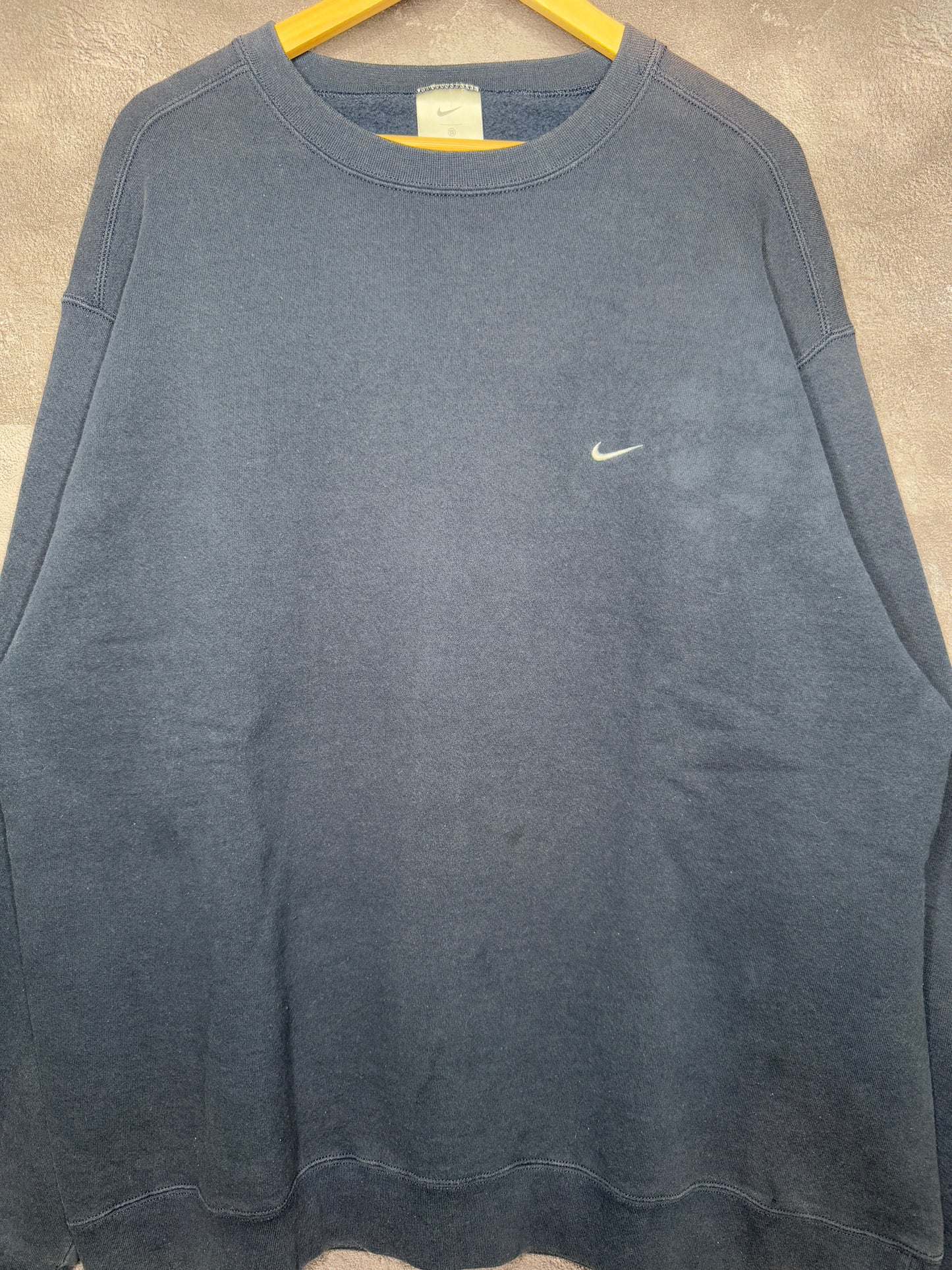 Y2K Nike Swoosh Essential Navy Sweatshirt 2XL
