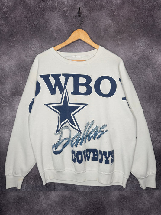 90s Dallas Cowboys Crossprint Spellout Sweatshirt XL
