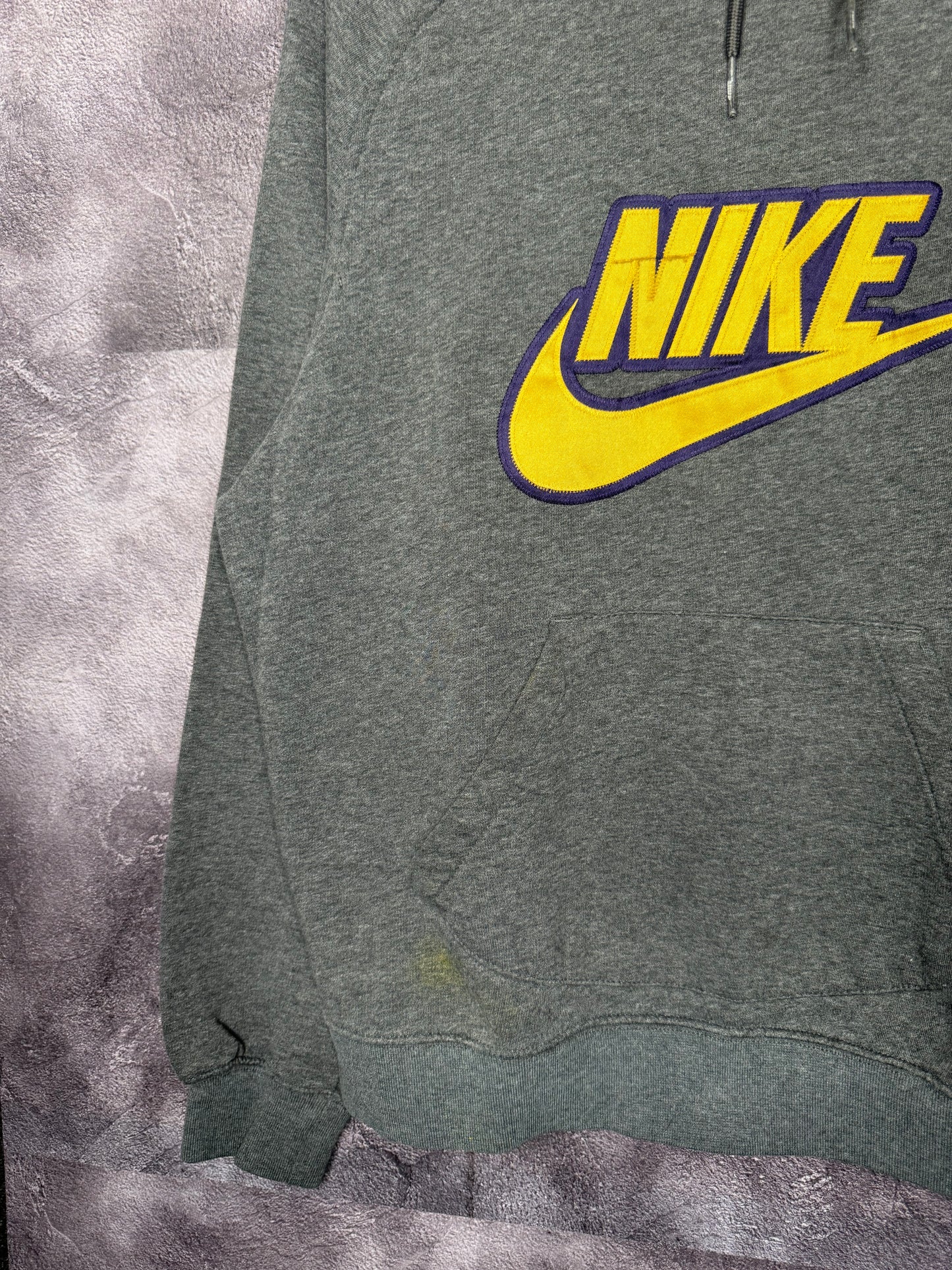 Y2K Nike Purple/Yellow Swoosh Hoodie M