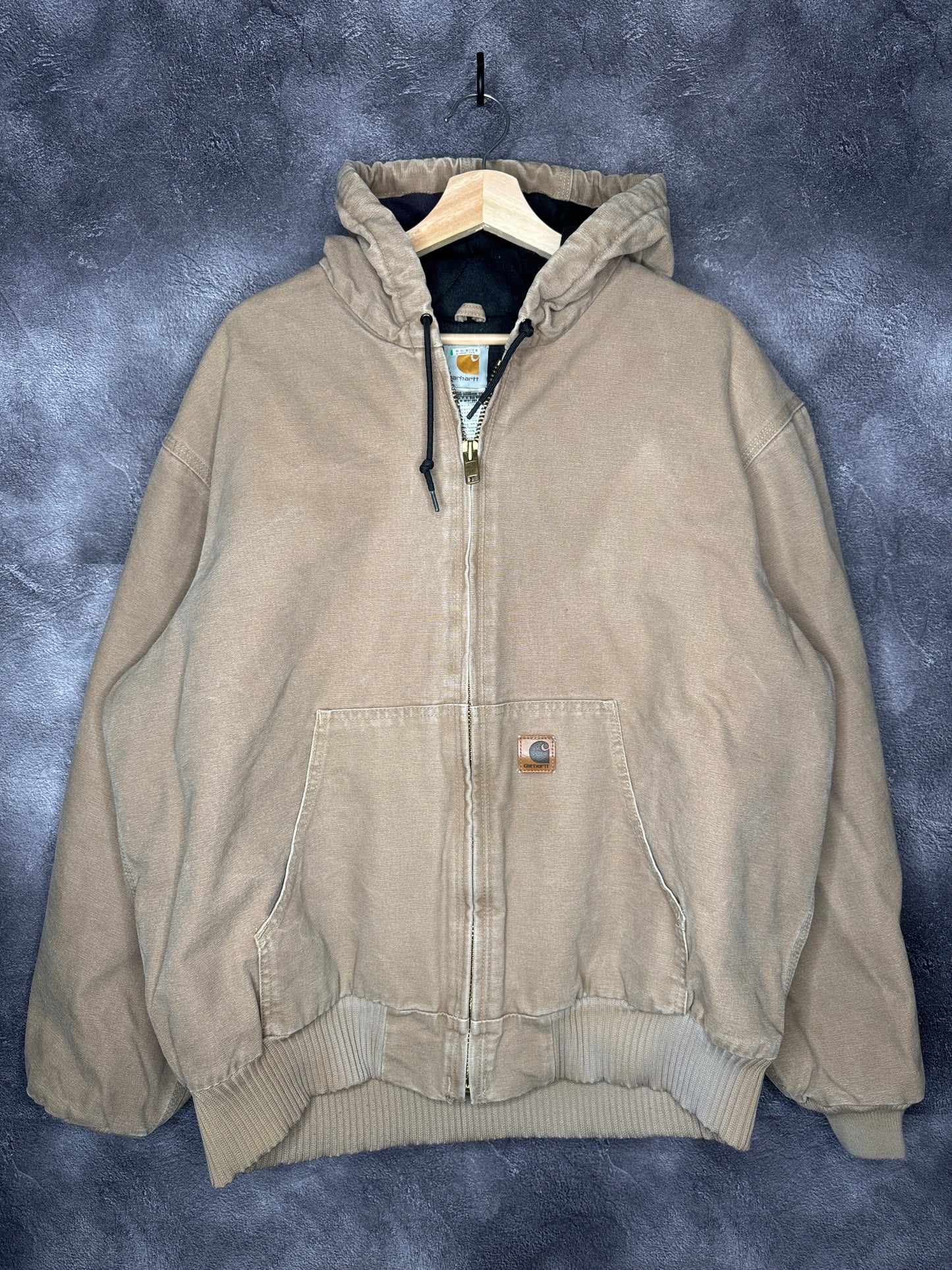Y2K Sandstone Quilt-Lined Hooded Carhartt Jacket XL