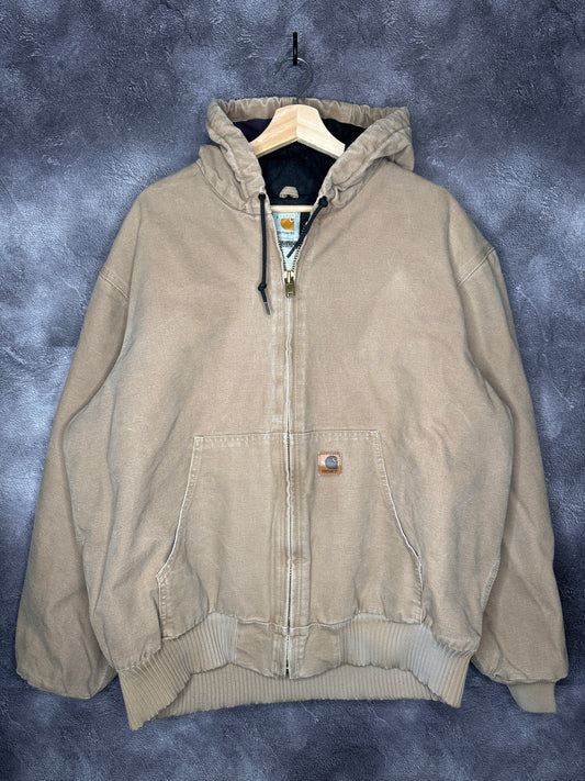 Y2K Sandstone Quilt-Lined Hooded Carhartt Jacket XL