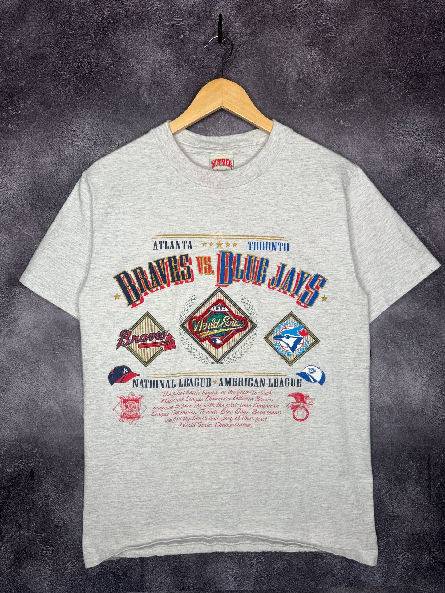 1992 MLB World Series Braves vs Blue Jays Patch Tee M