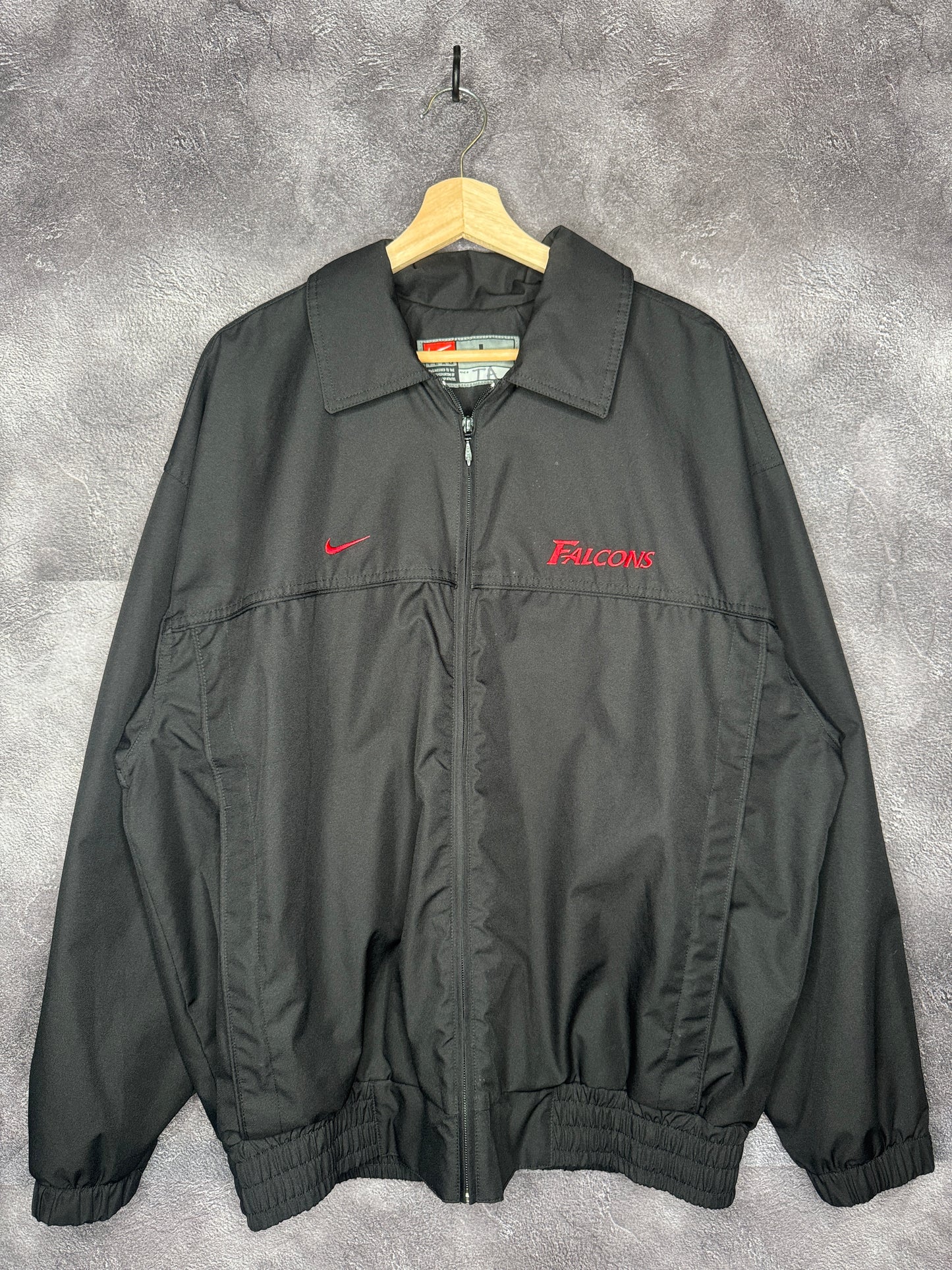 90s Atlanta Falcons Nike Swoosh Collared Zip-Up  Jacket L