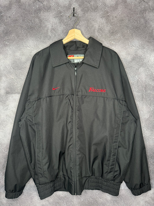 90s Atlanta Falcons Nike Swoosh Collared Zip-Up  Jacket L