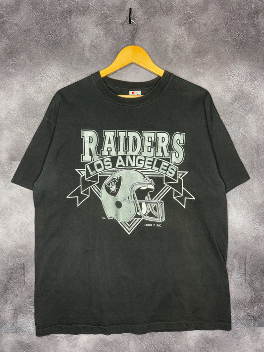 90s Los Angeles Raiders Logo 7 Helmet Tee XL