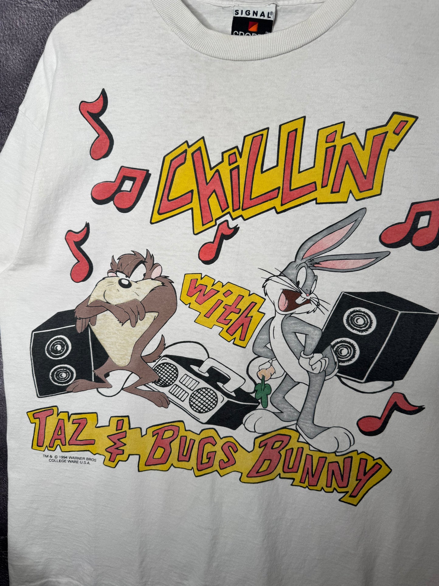 1994 Chillin With Taz & Bugs Bunny Looney Tunes Tee XL