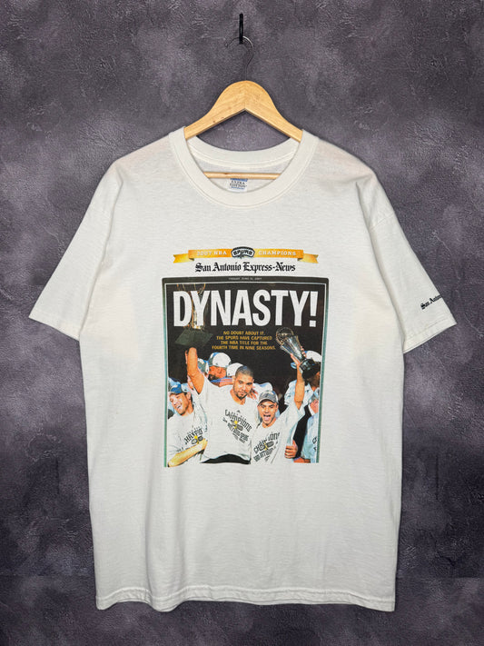 2007 San Antonio Spurs NBA Champions Newspaper Tee XL