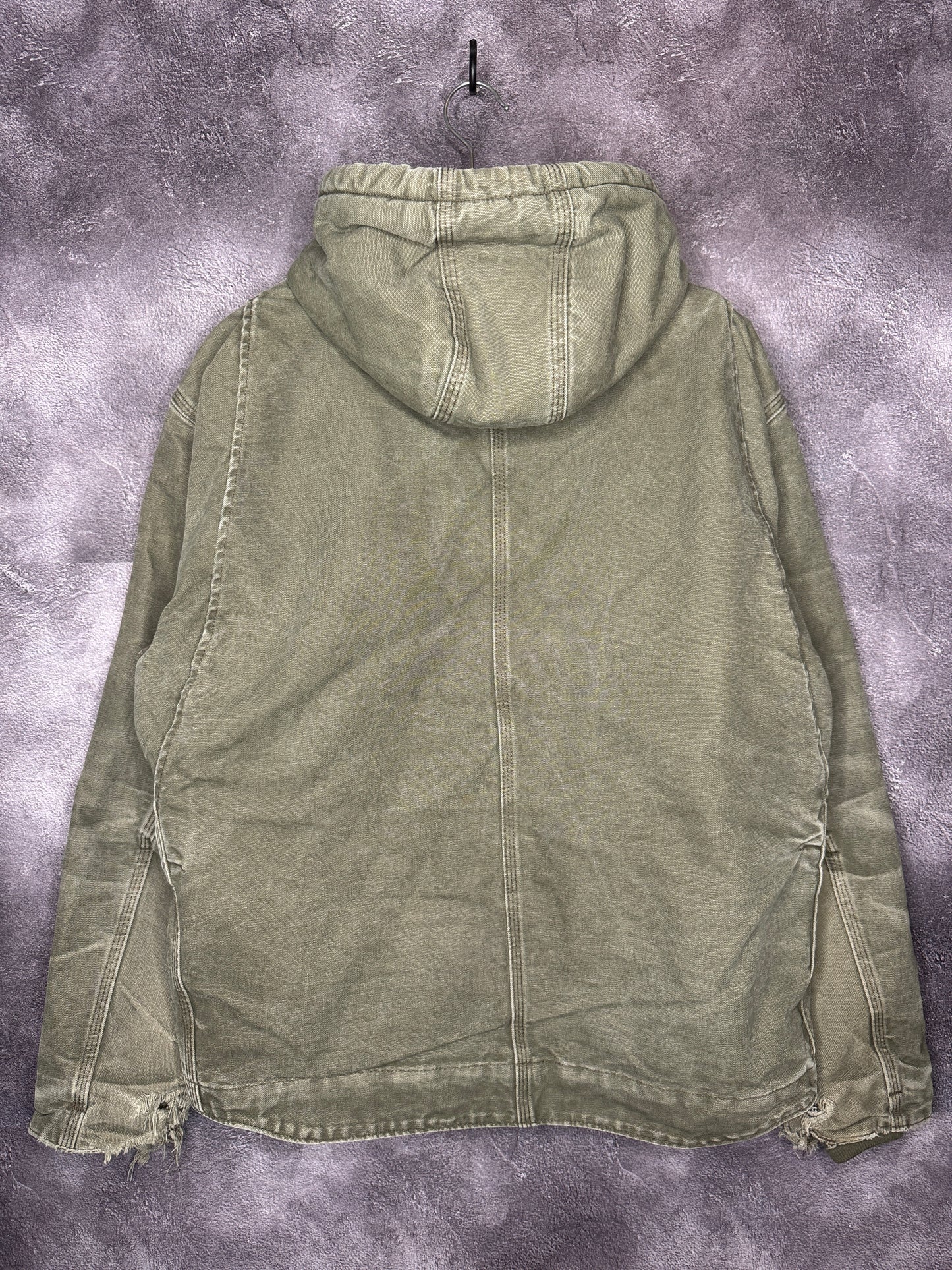 90s Sherpa Lined Hooded Carhartt Workwear Jacket L