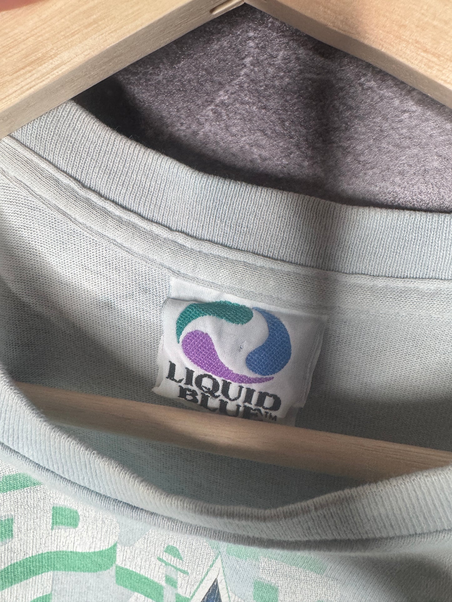 90s Dallas Cowboys Big Star Tie-Dye Liquid Blue AOP Tee XL