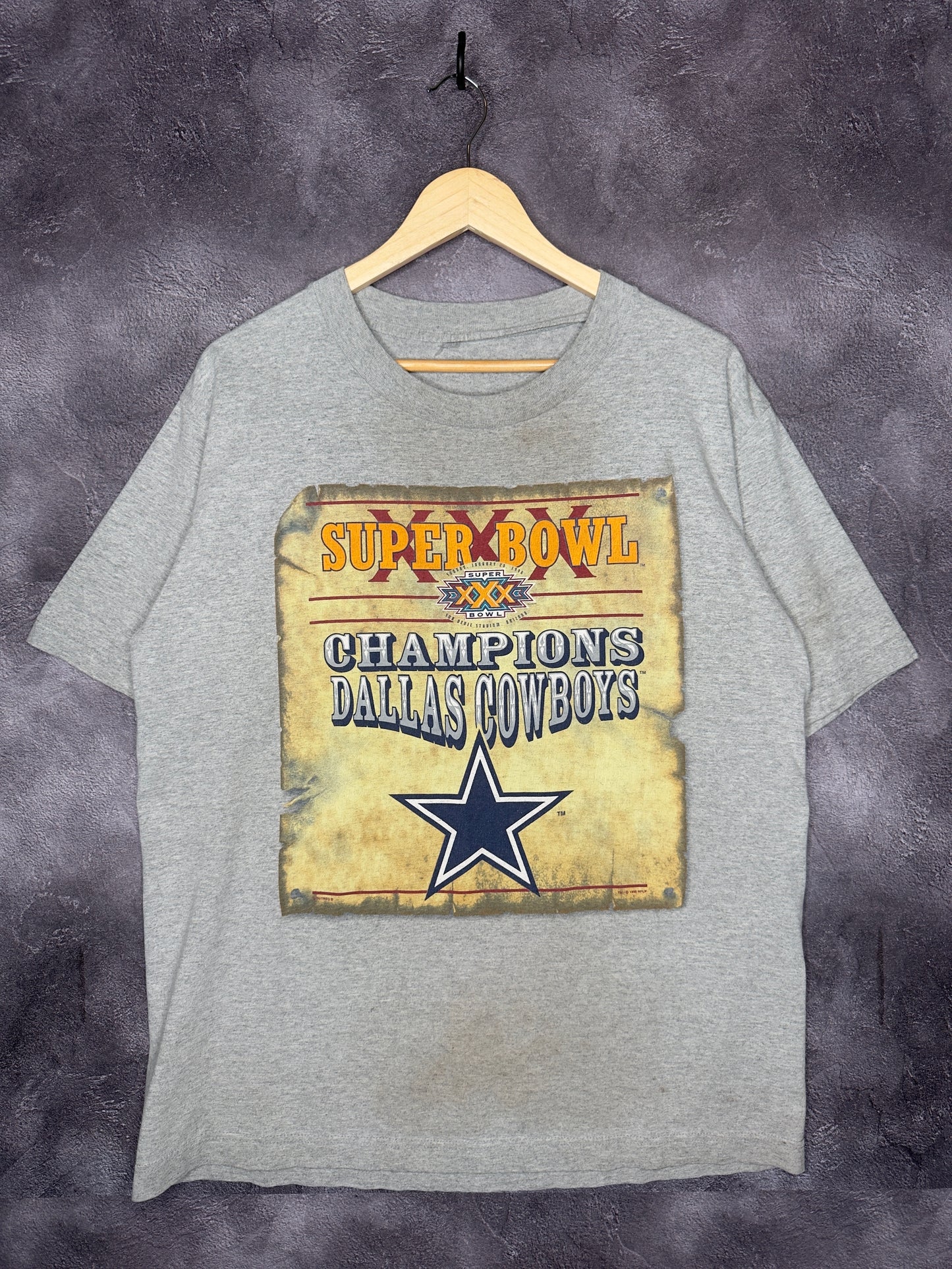 1996 Dallas Cowboys Super Bowl XXX Schedule Tee XL