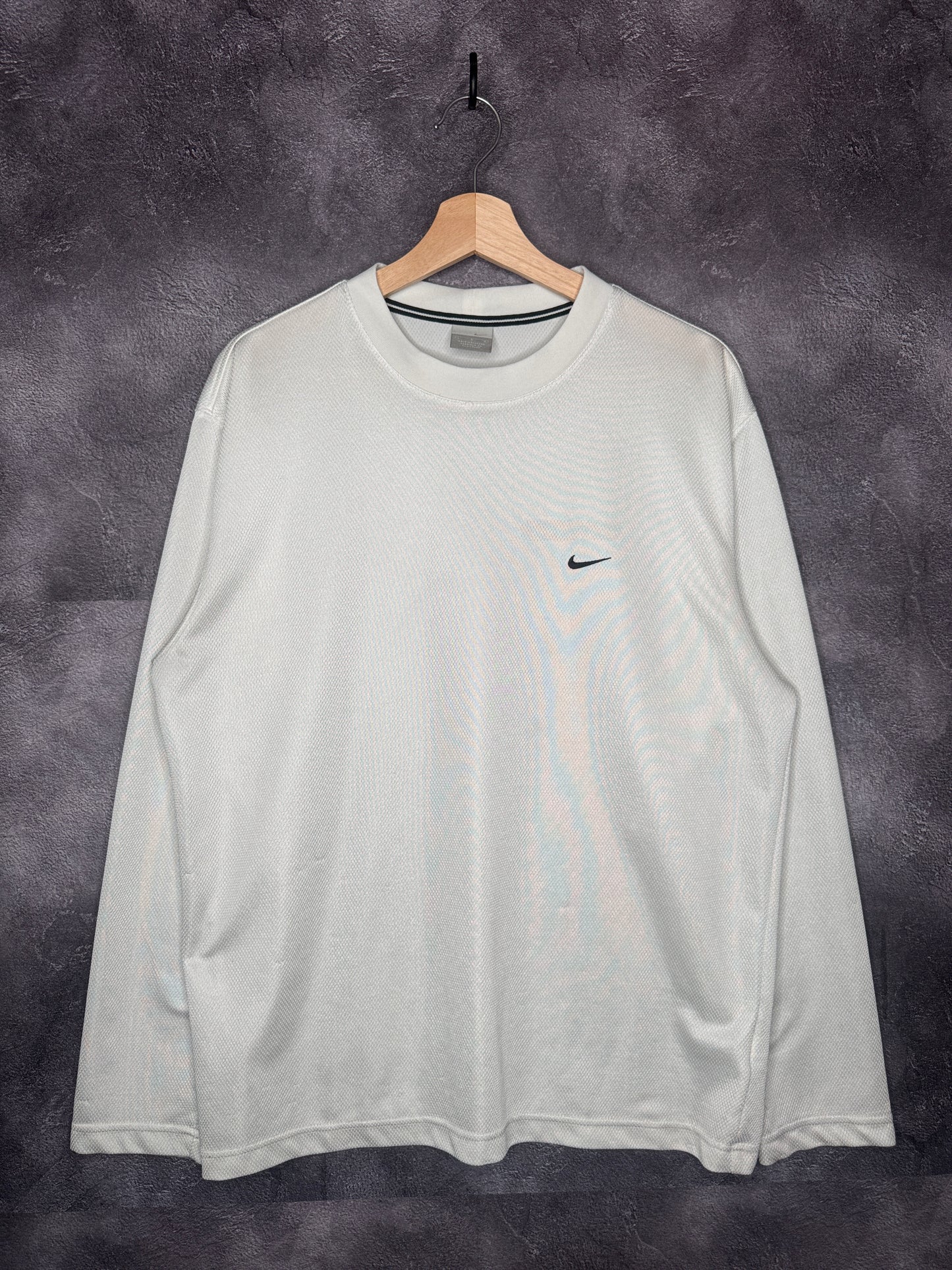 Y2K Nike Athletic Metallic White Longsleeve Tee XL